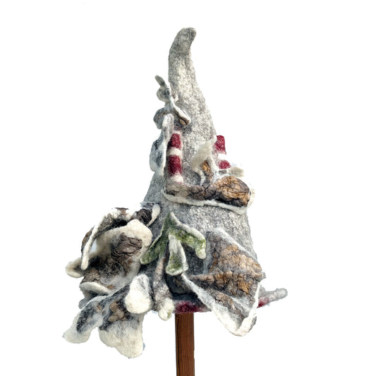 Pointy witch hat with two red and white striped Chimneys - Poolbeg - Dublin Ireland.