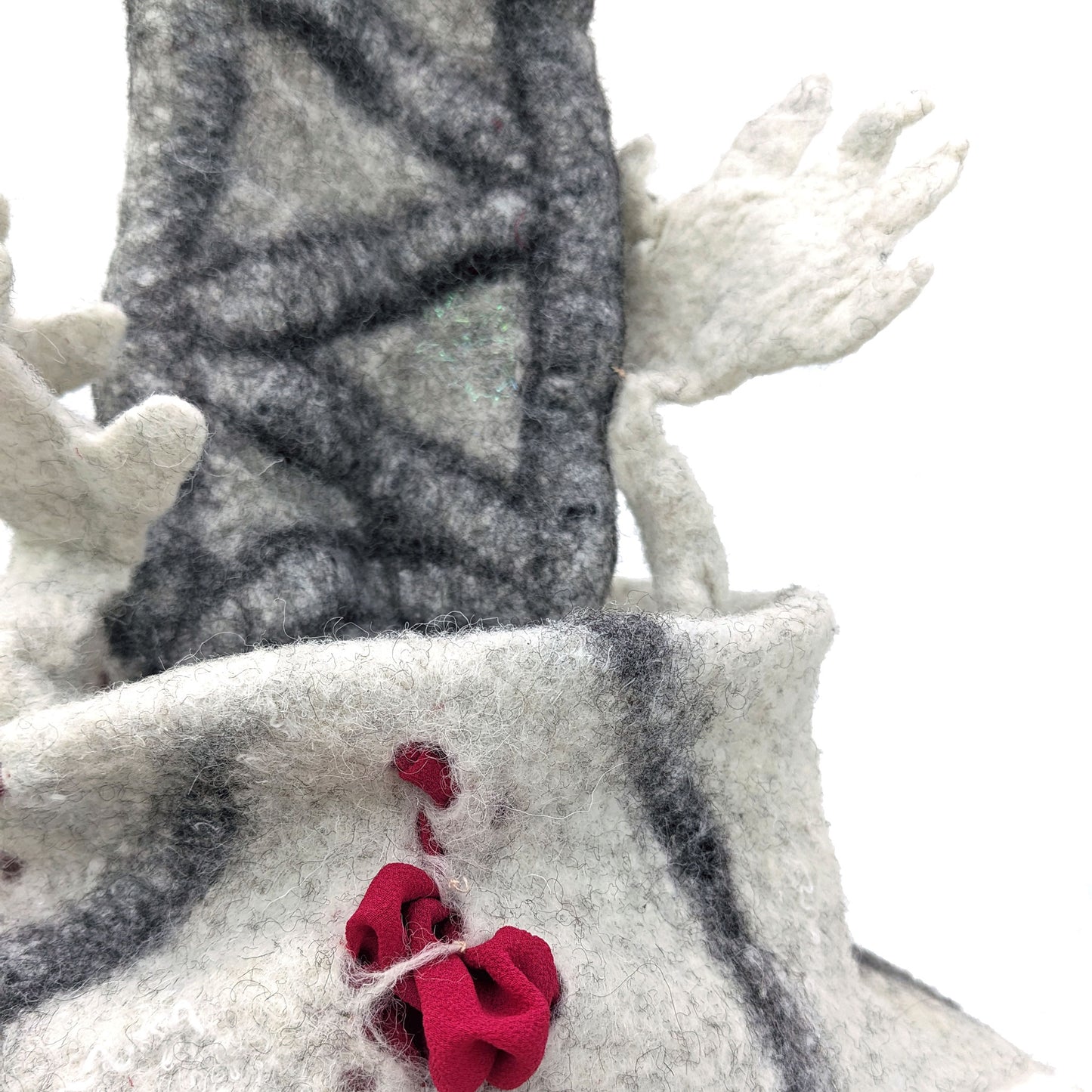 Sculptural Statement Hat Made of Irish Wool -detail