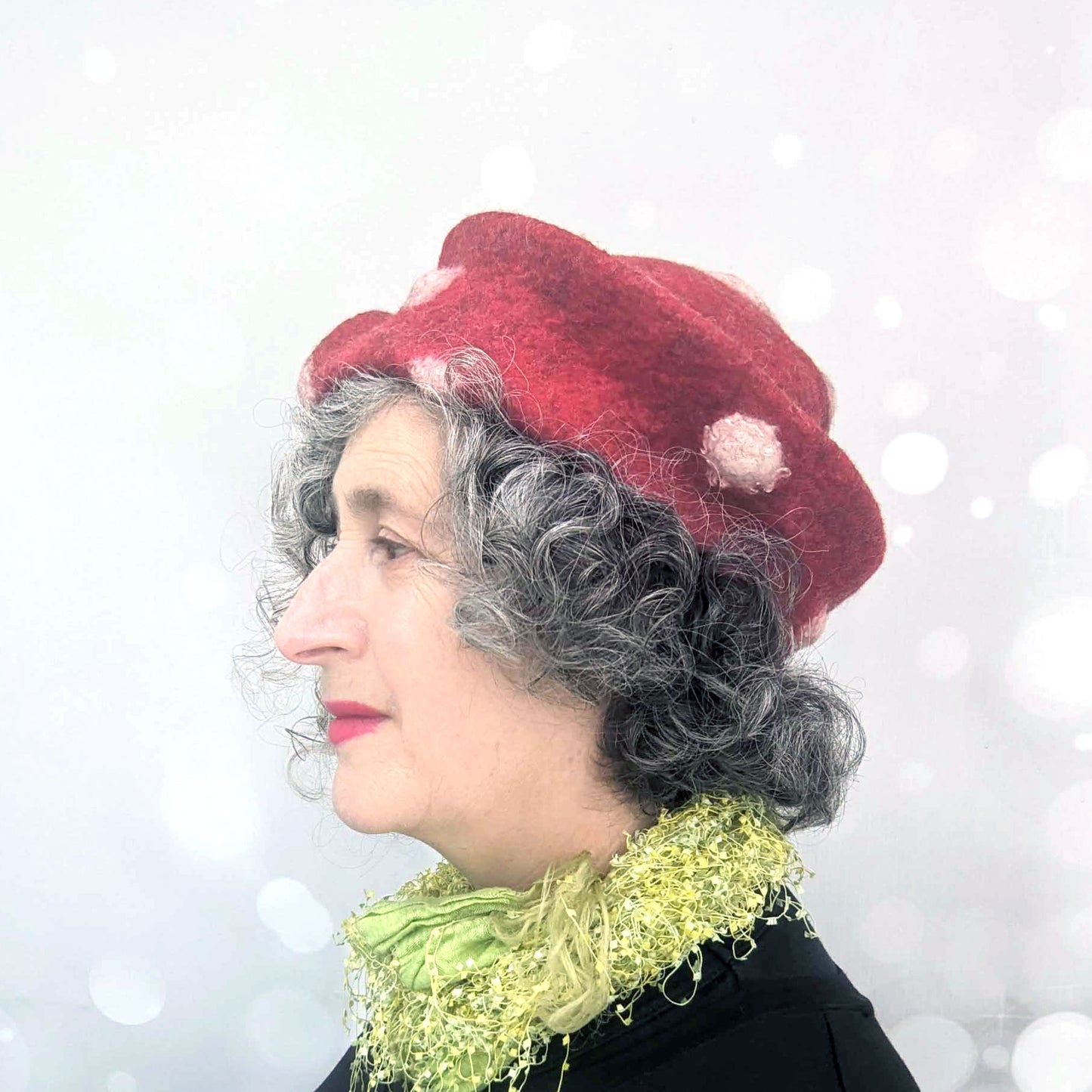 Felted Amanita Mushroom Hat - side view