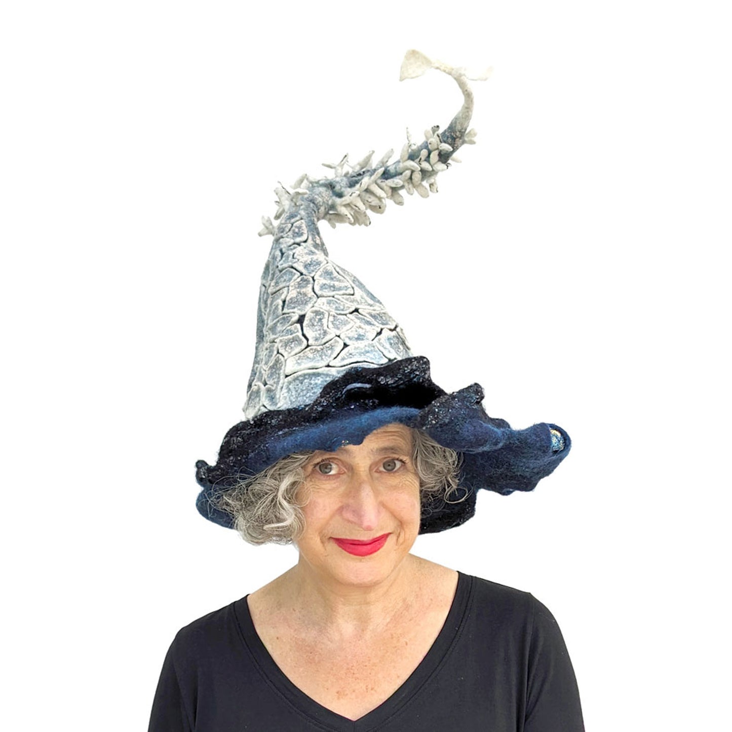 Felted Witch Hat Climate Chaos Rainfall Resilience - front view