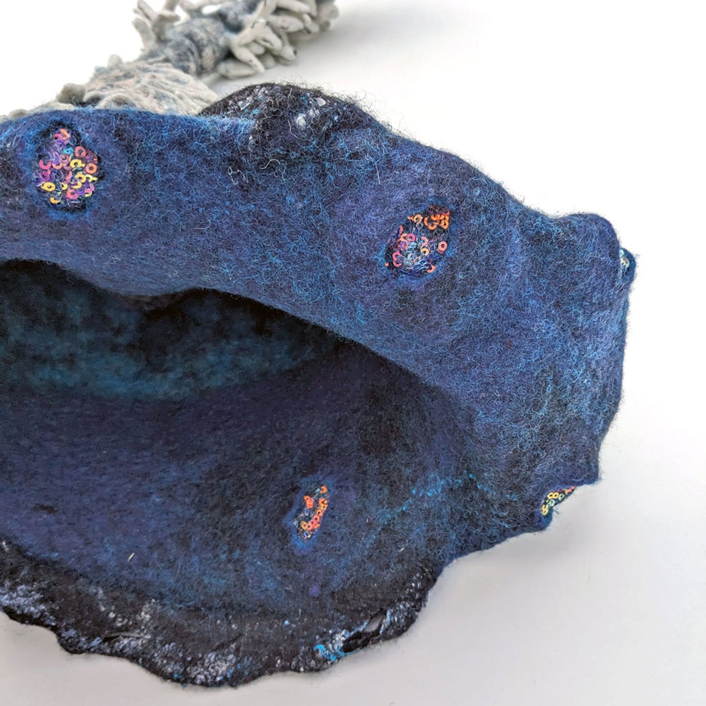 Felted Witch Hat Climate Chaos Rainfall Resilience - interior view