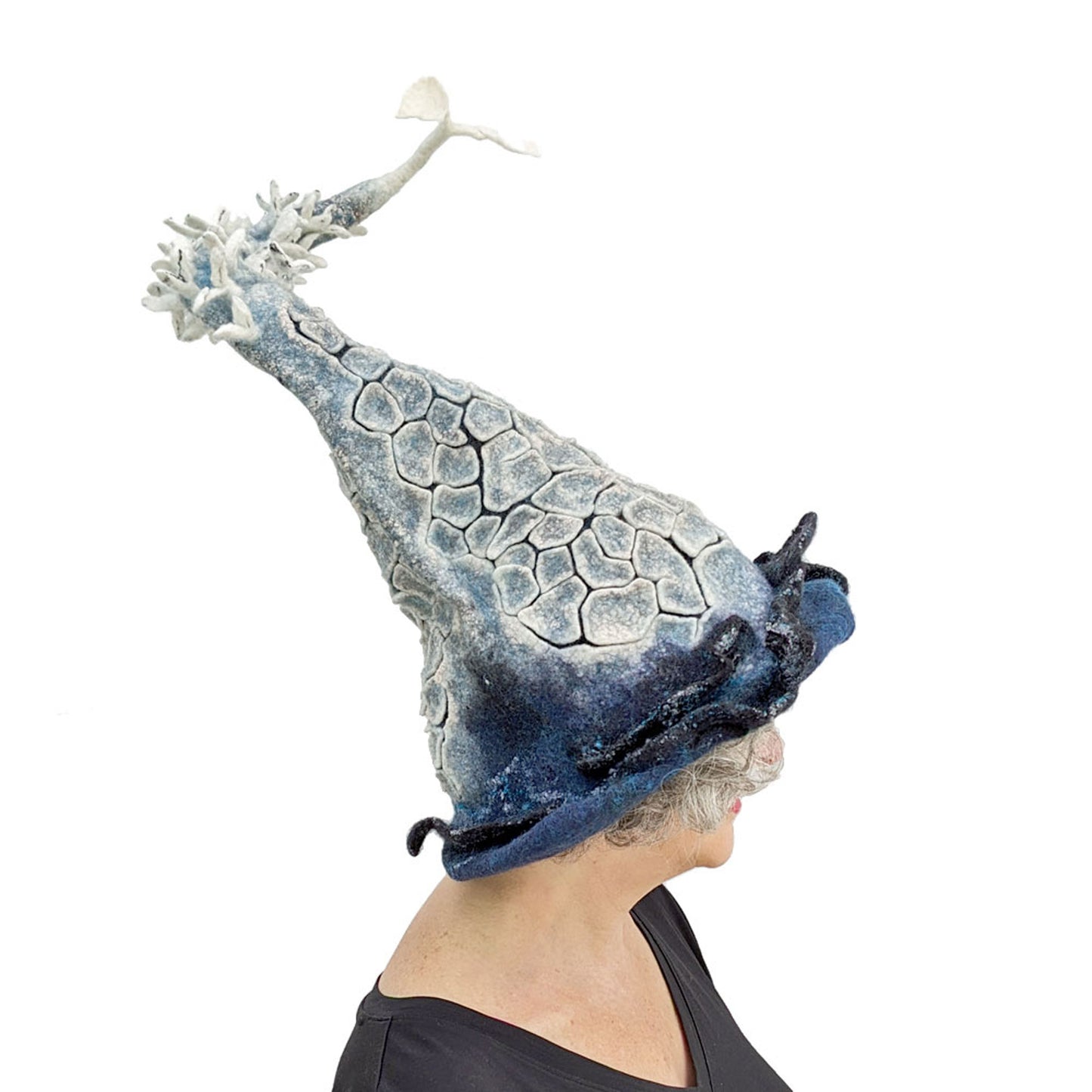 Felted Witch Hat Climate Chaos Rainfall Resilience - side view