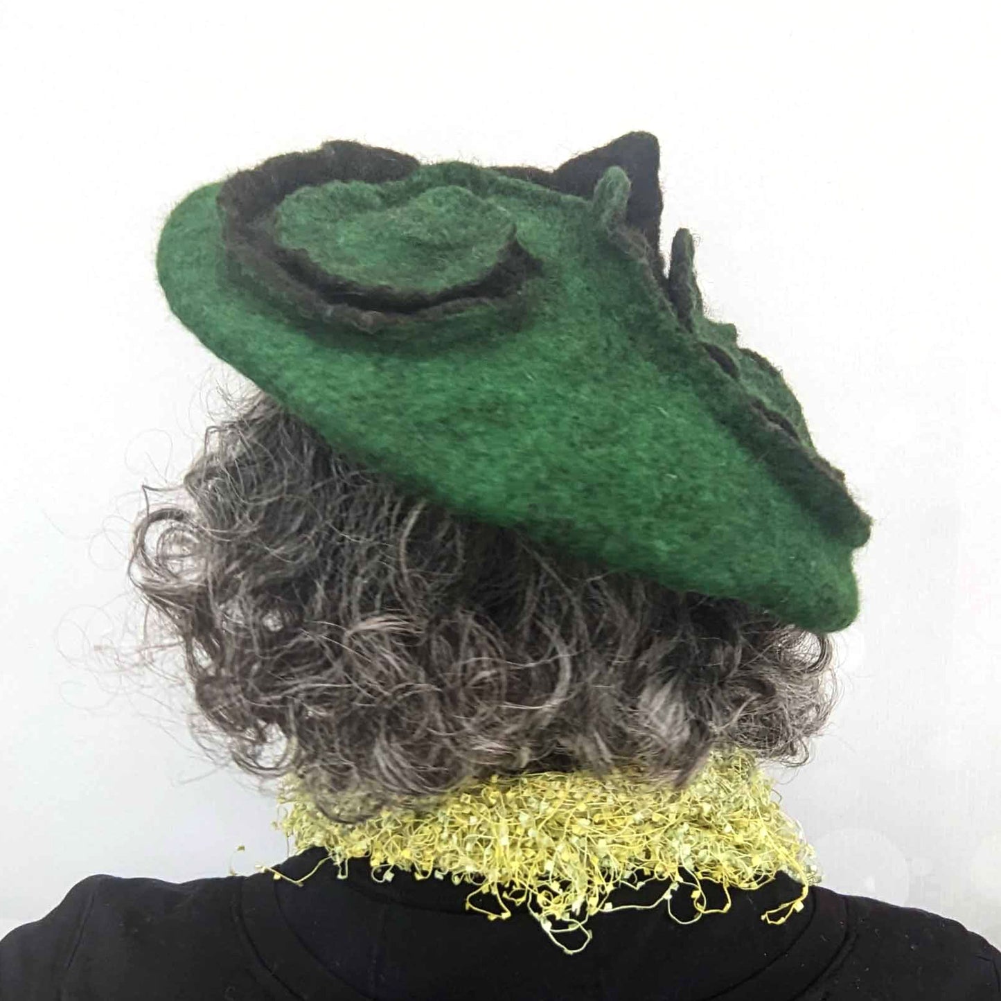 Green Triskel Fascinator Beret - back view