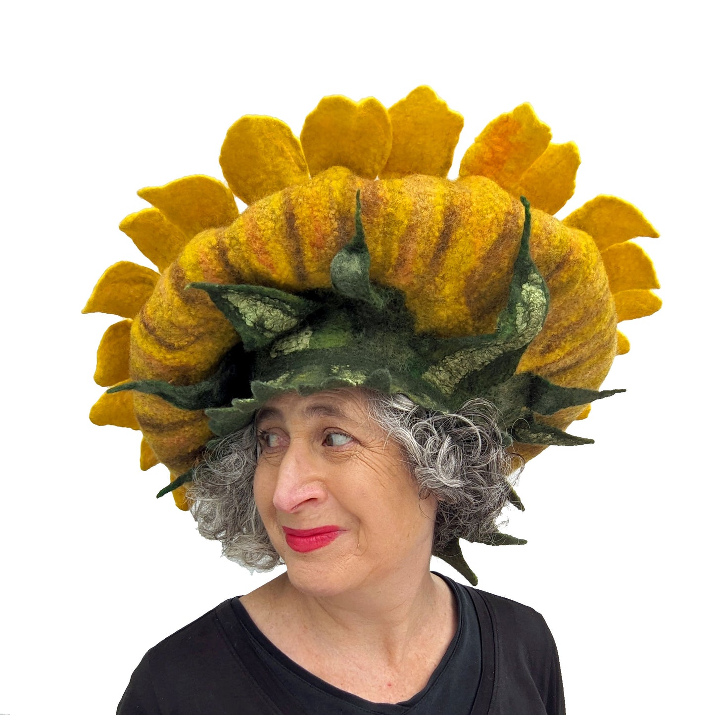 Wide Brimmed Sunflower Hat - front view