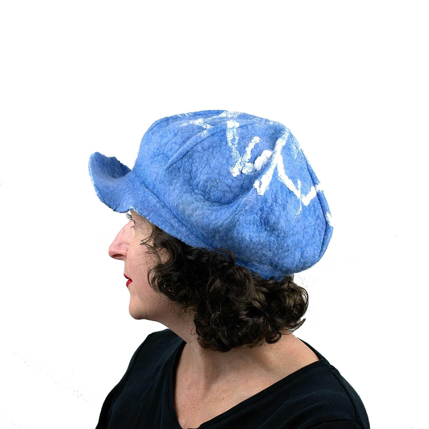 1960s Inspired Blue Cap - side view