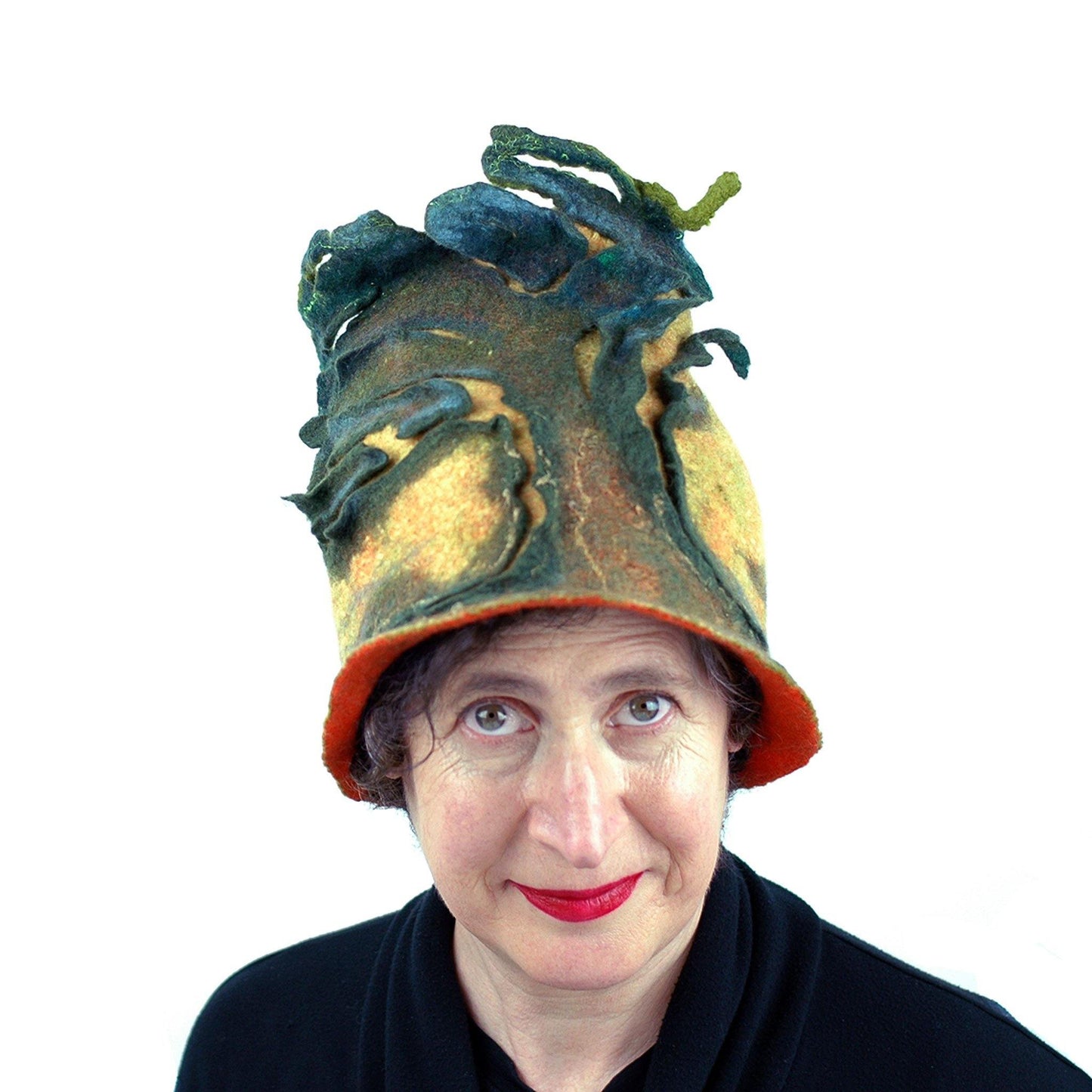 Big Tree Inspired Felted Hat - front view