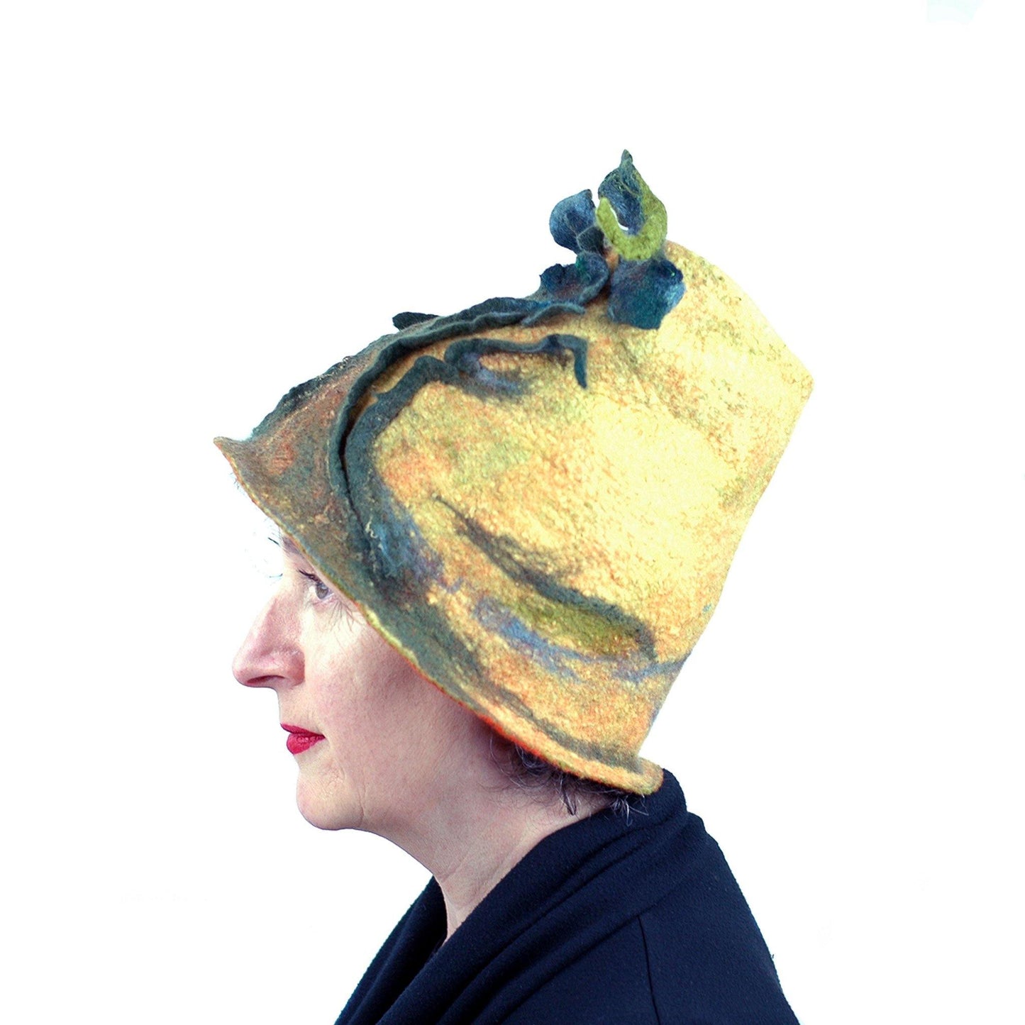 Big Tree Inspired Felted Hat - side view