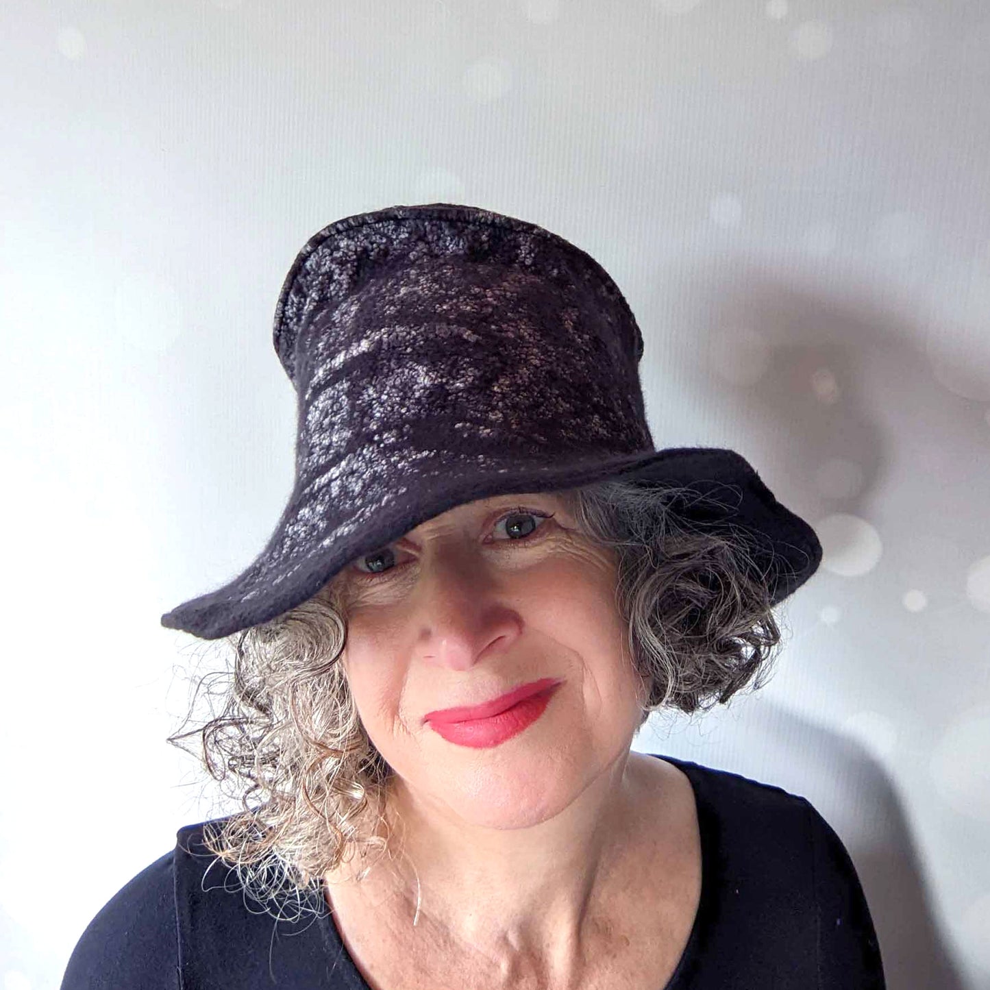 Black Nunofelted Western Style Hat