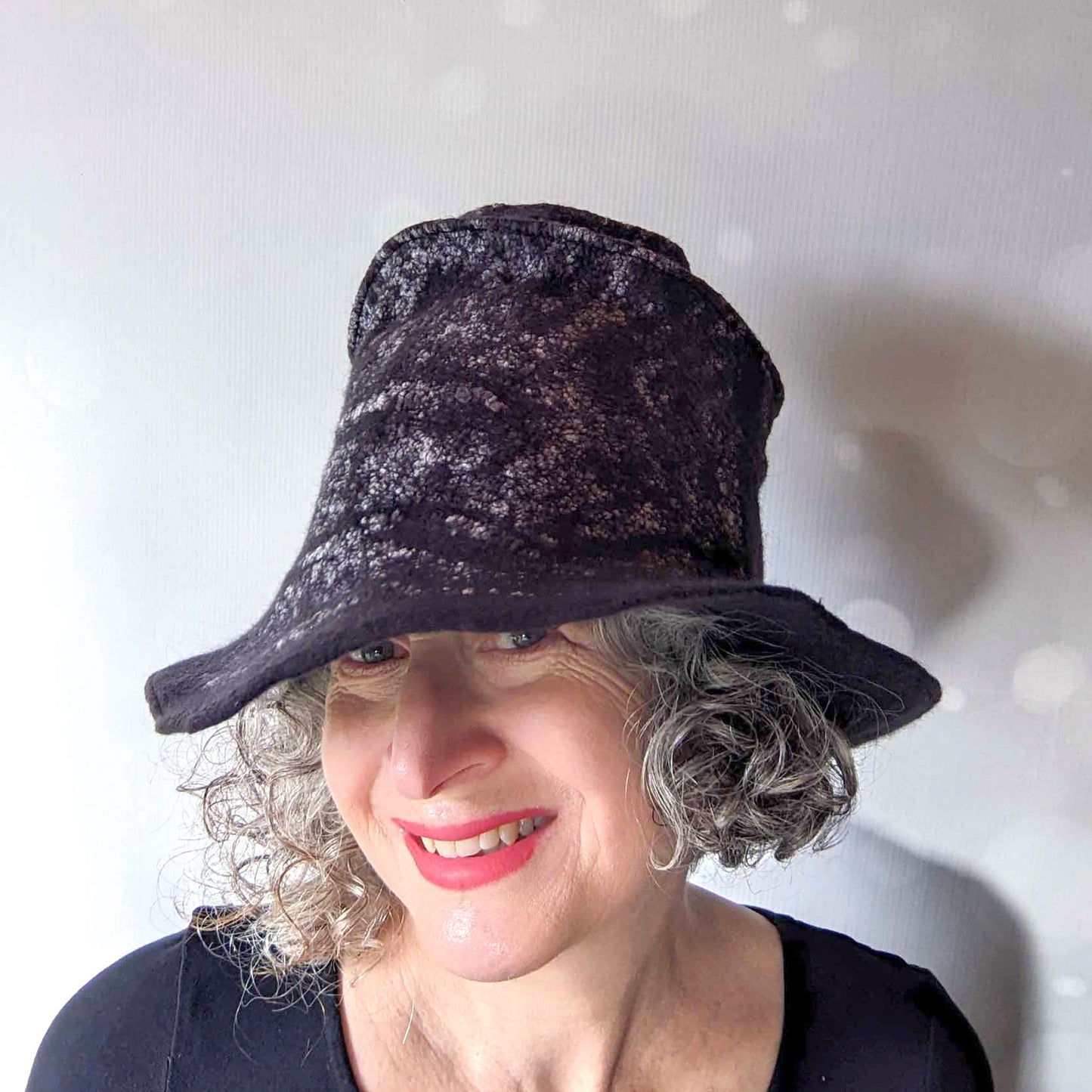 Black Nunofelted Western Style Hat