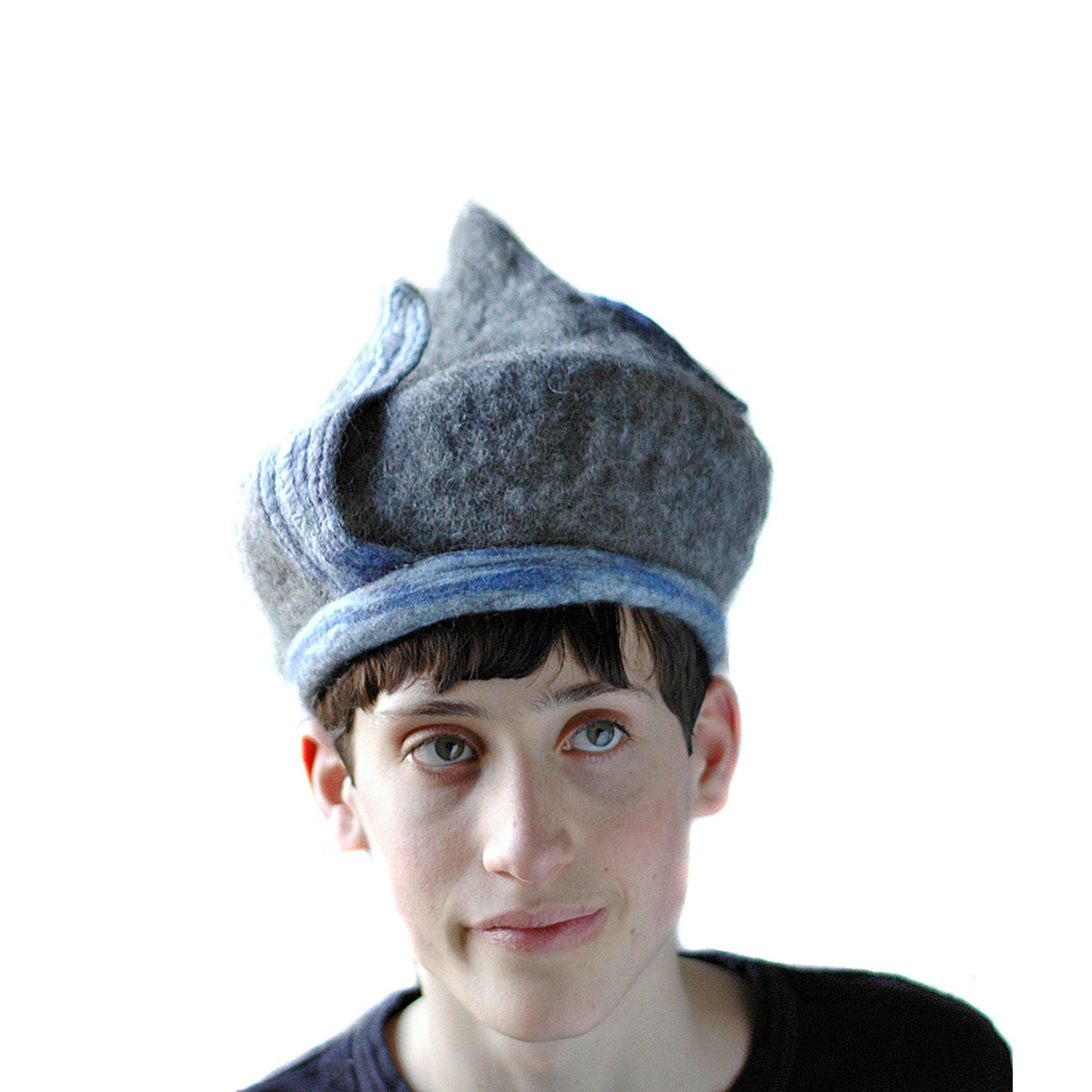 Bluegrey Pixie Hat -front view