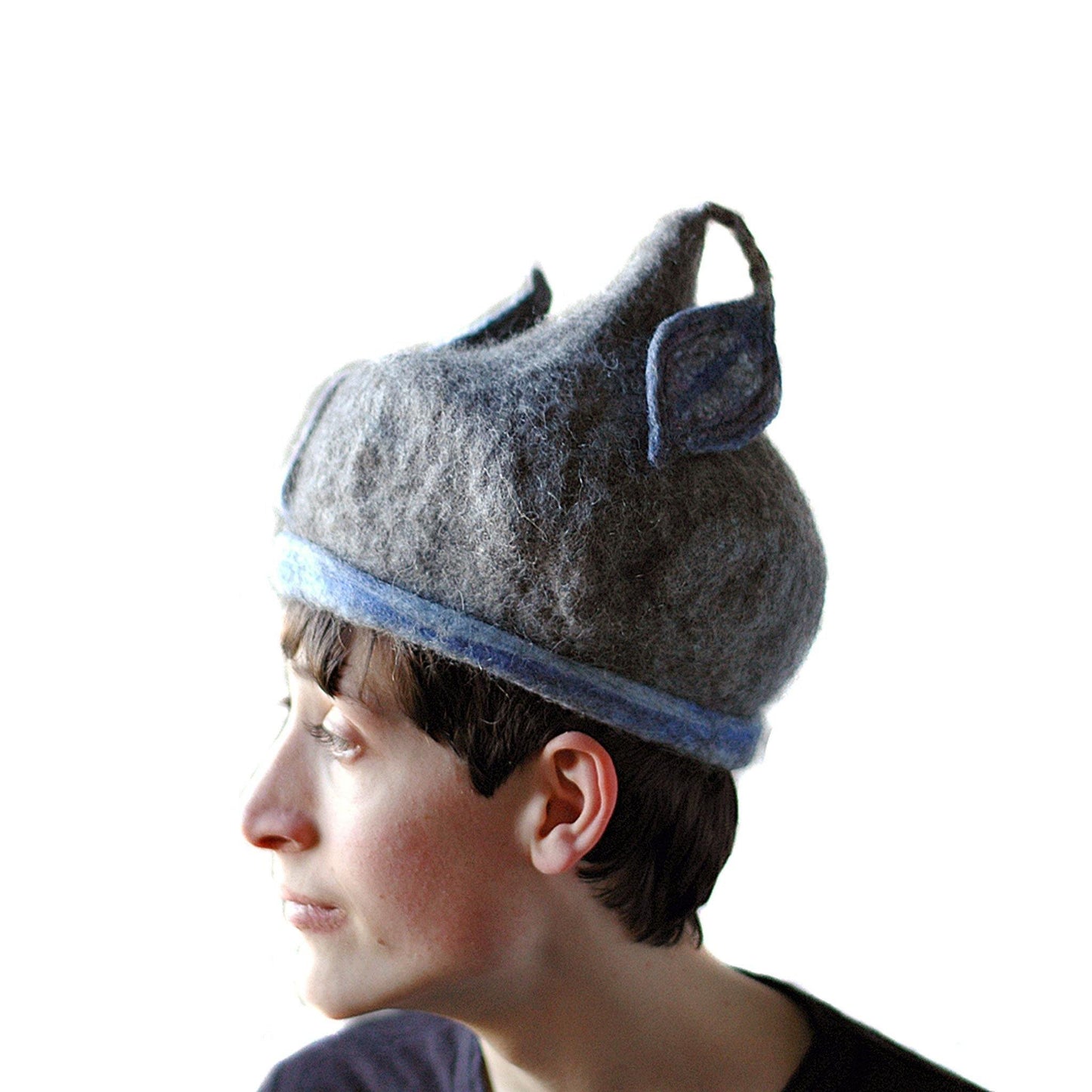 Bluegrey Pixie Hat -side view