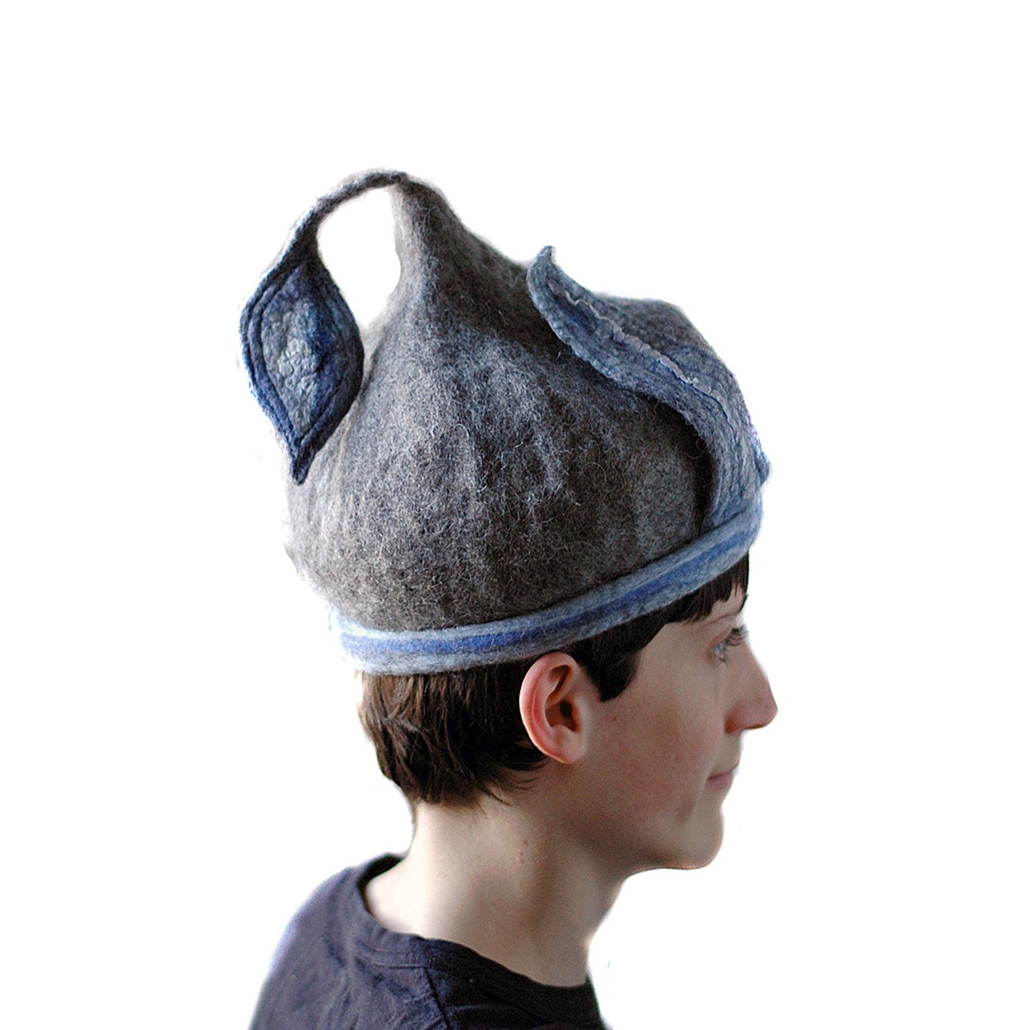 Bluegrey Pixie Hat -side view 2