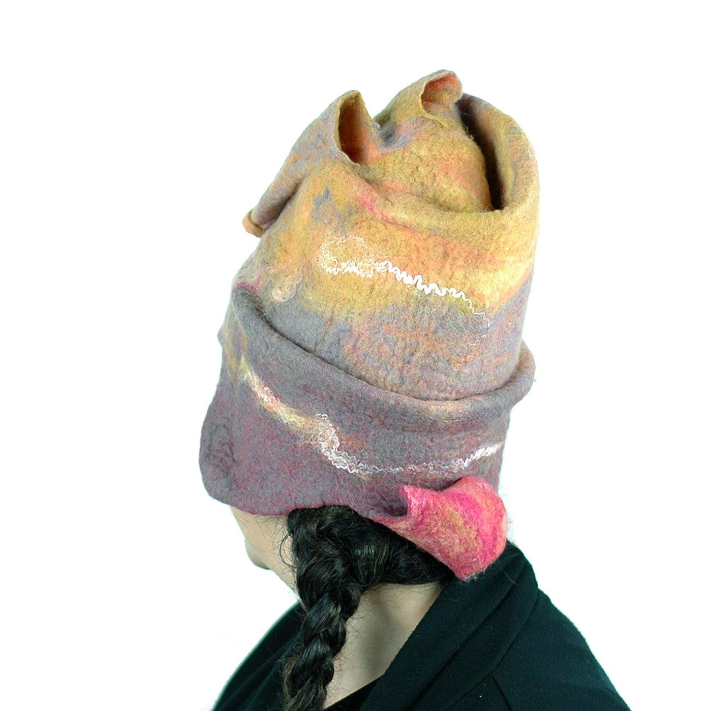 Burningman Inspired Felted Hat - back view