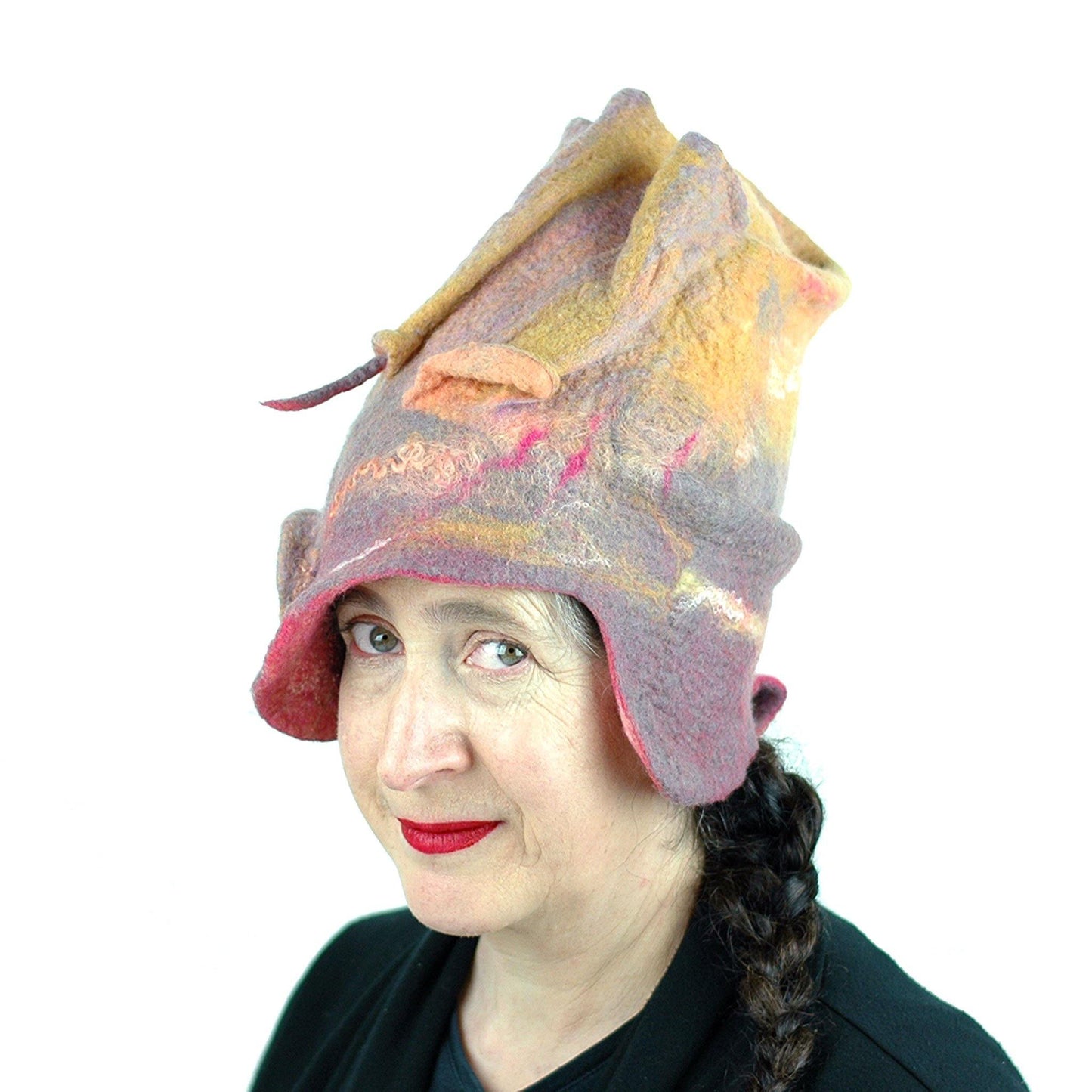Burningman Inspired Felted Hat - three quarters view