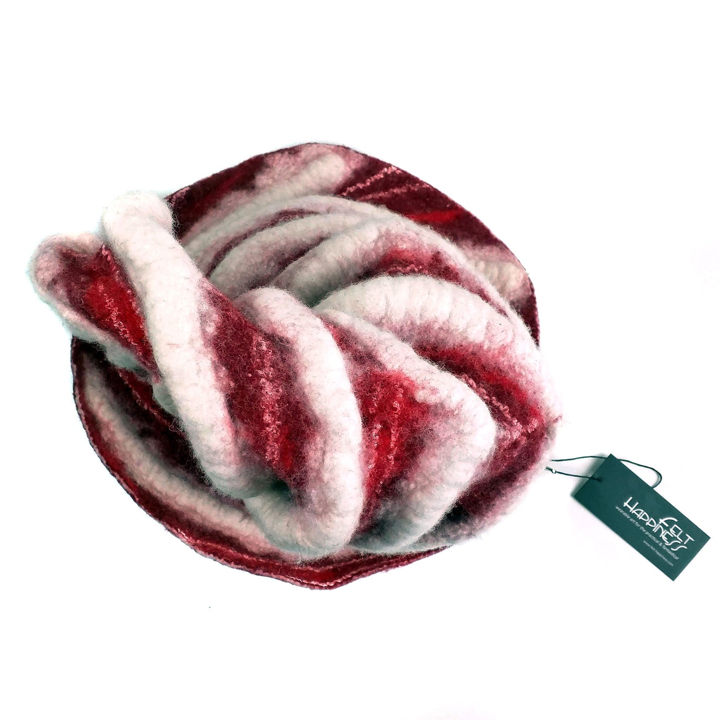 Candycane Witch Hat in Red and White Stripes - top view