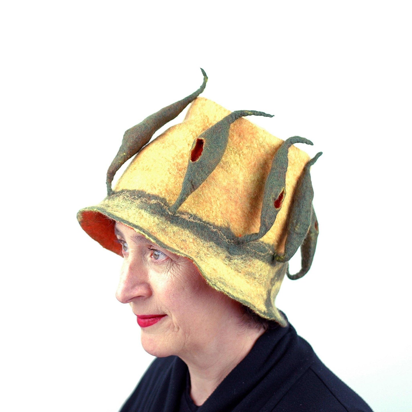 Cypress Tree Felted Bucket Hat - side view