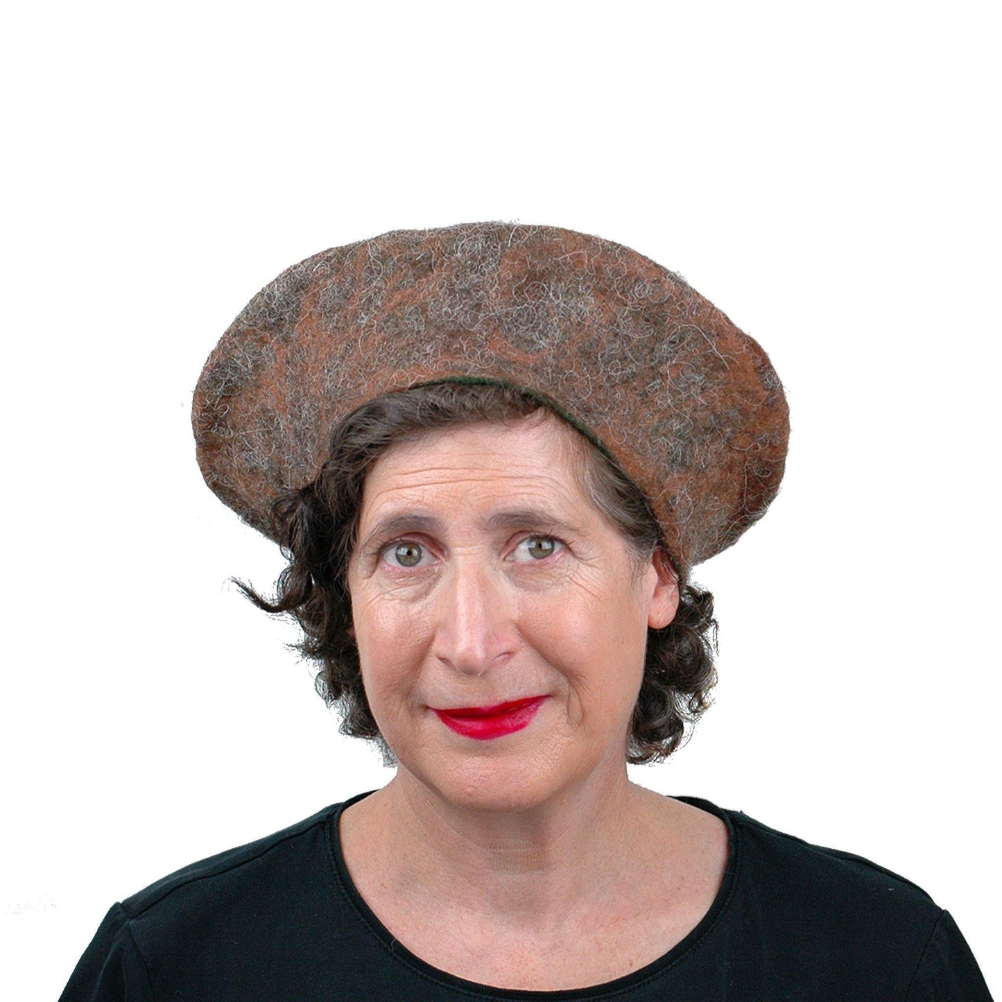 Felted Kiwi Fruit Hat - front view