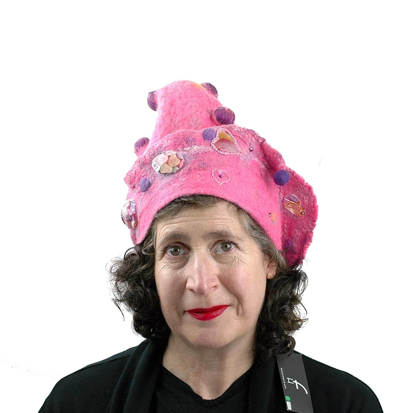Hot Pink Conversation Hearts Hat -front view