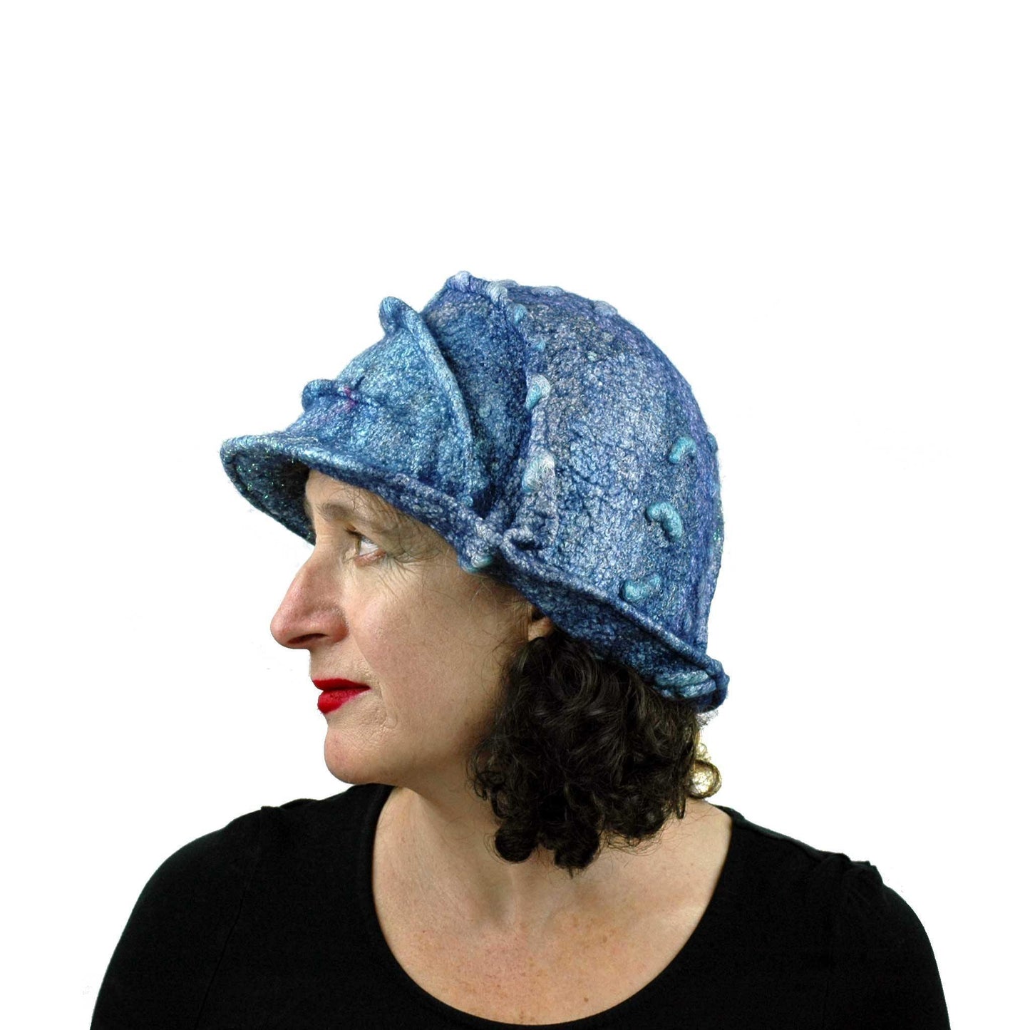 Iridescent Blue Violet Bucket Hat - side view