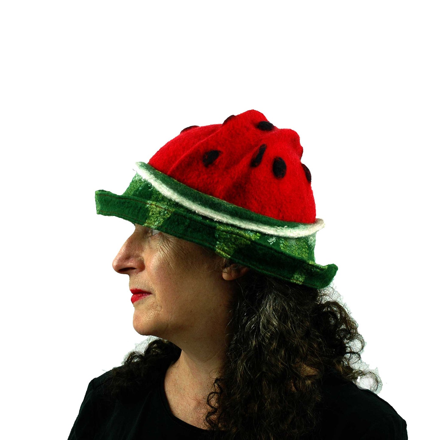 Kawaii Watermelon Sunshine Fedora with Brim - side view