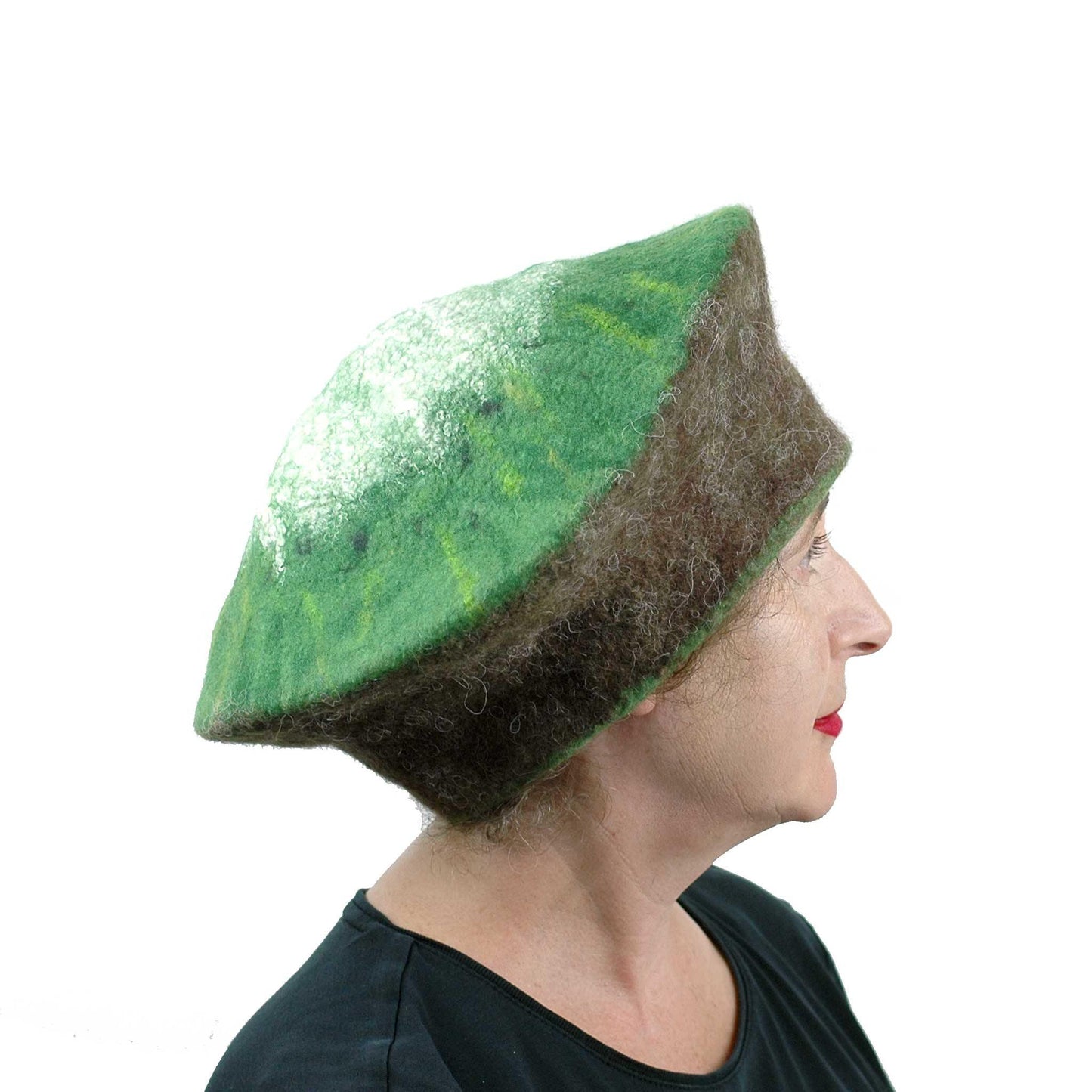 Kitsch Kiwi Beret Extra Large Size - side view