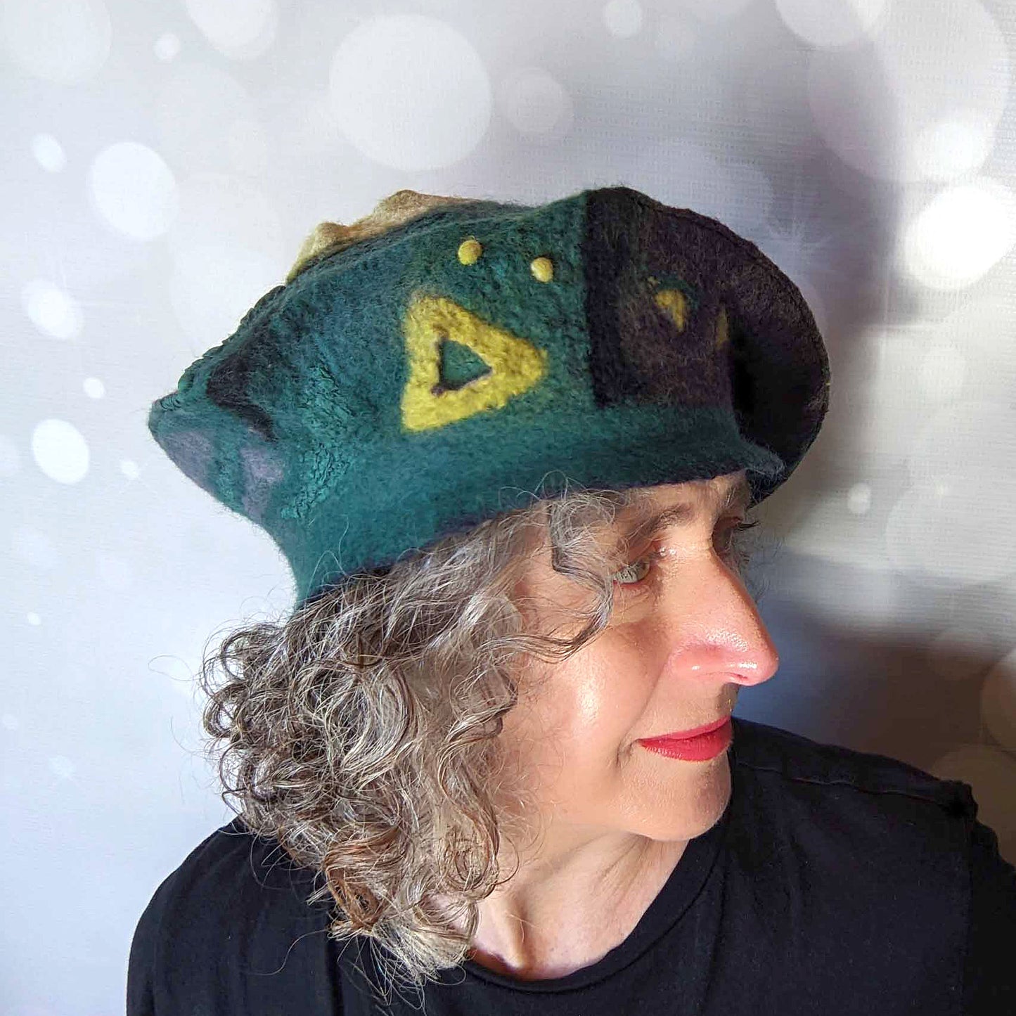 ~~ Adopted ~~ Modernist Inspired Felted Art Beret