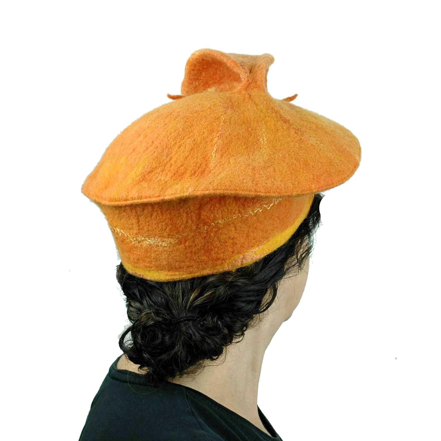 Orange Fishtail Beret Large Size