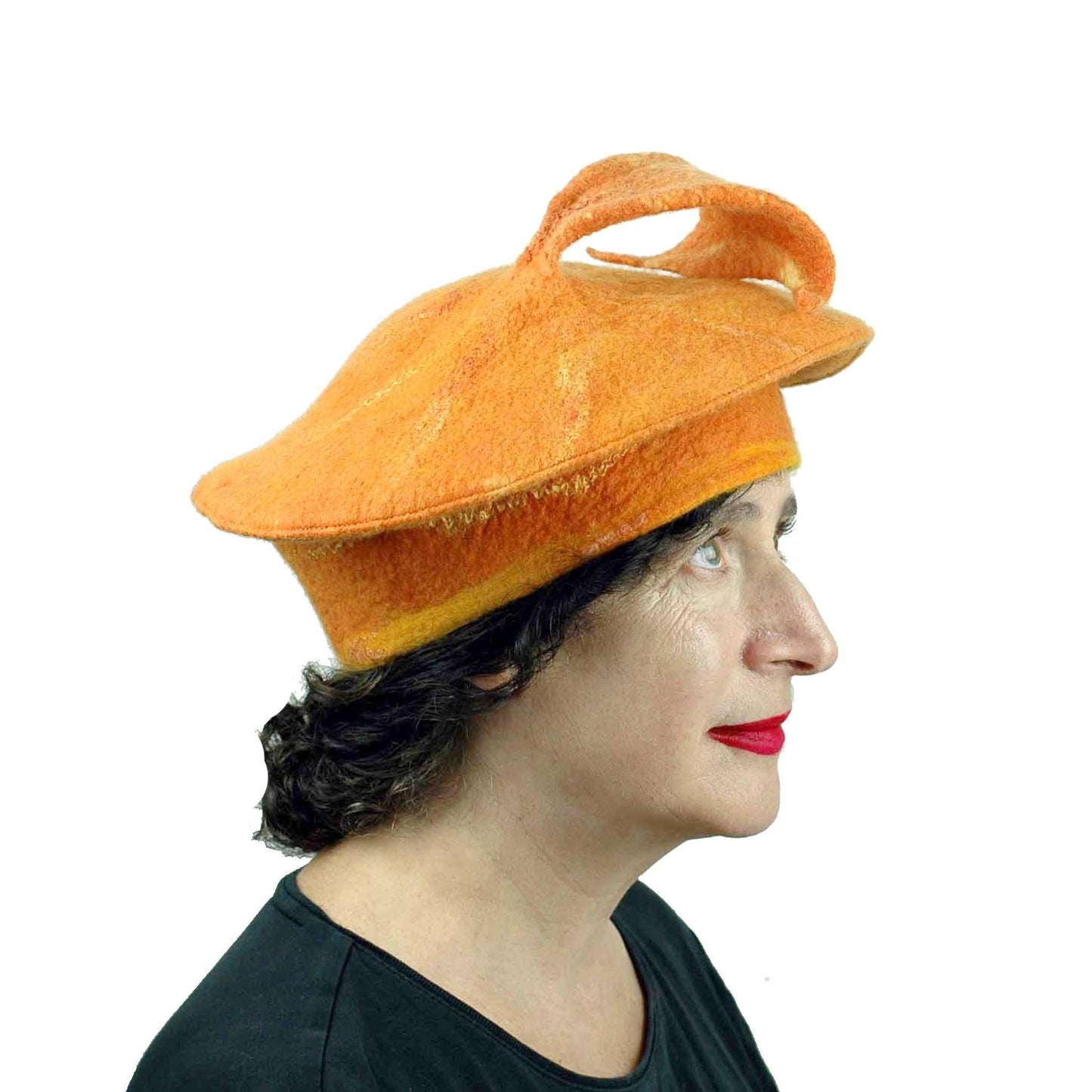 Orange Fishtail Beret Large Size