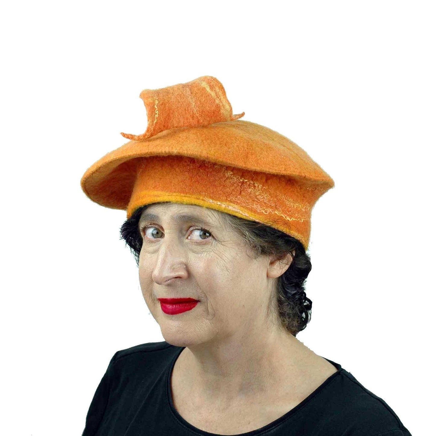 Orange Fishtail Beret Large Size