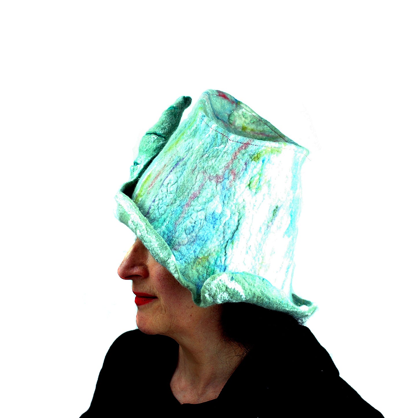 Pale Green Unicorn Fantasy Hat - side view