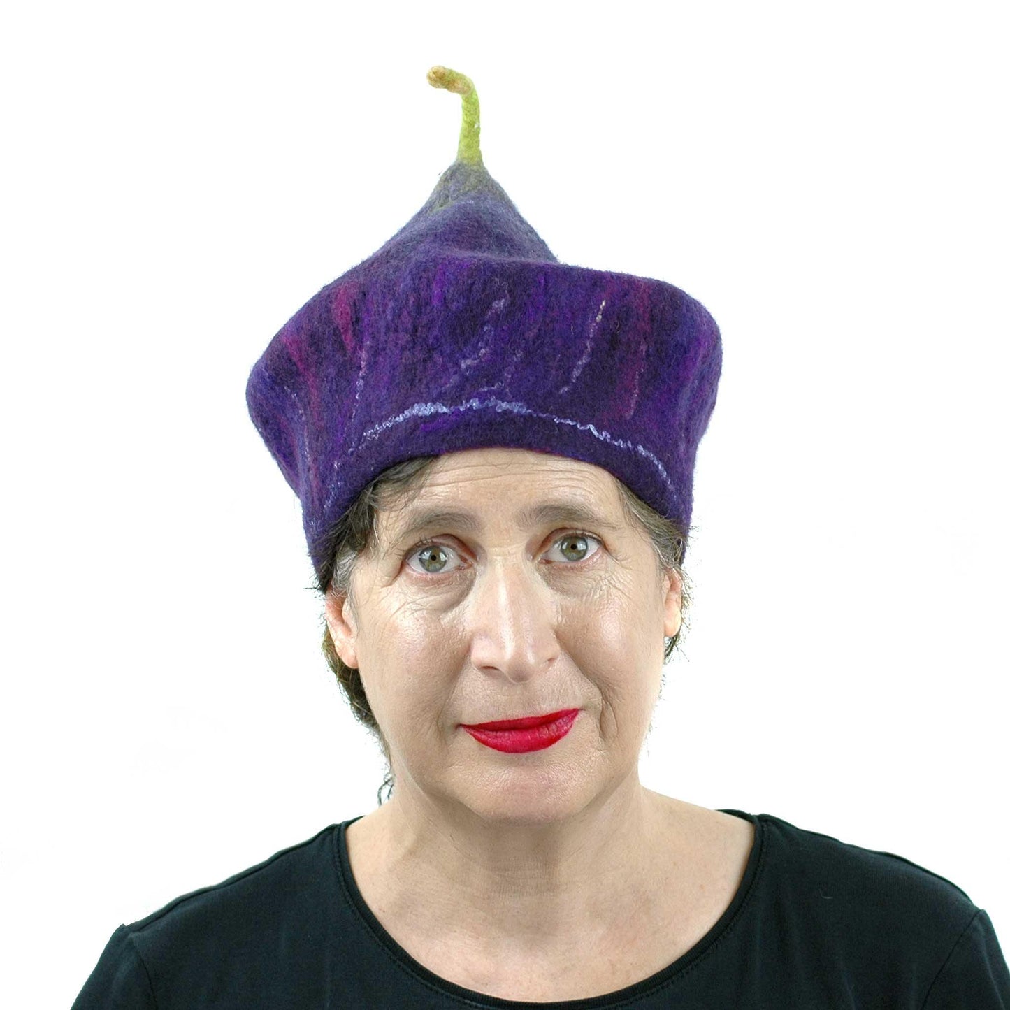 Purple Fig Felted Cap Small Size - front view