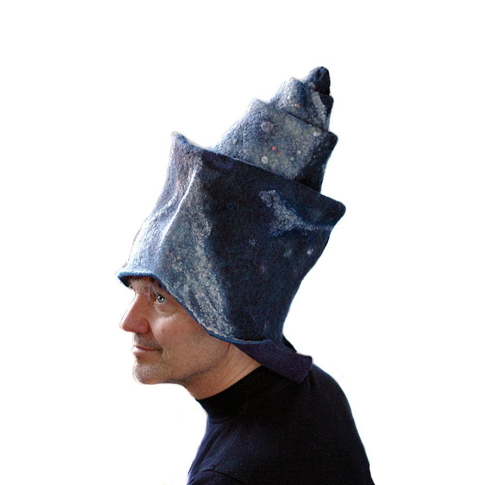 Starry Night Rocket Wizard Hat - side view