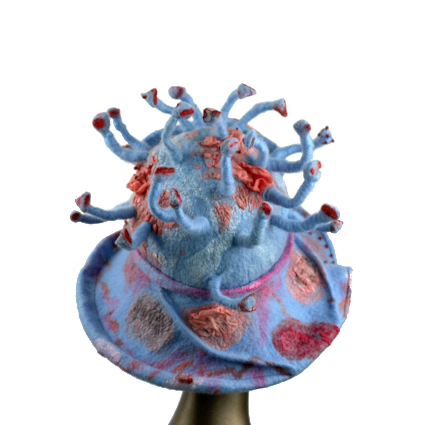 Separate Yet Connected Coronavirus Inspired Felted Cloche Hat - back view