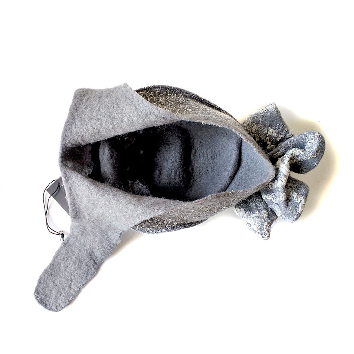 Silver Aviator Hat with Earflaps - inside view