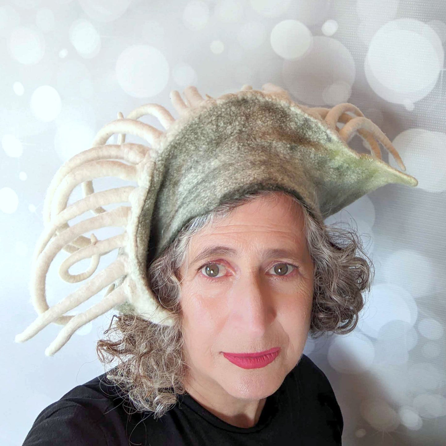 Surreal Sculptural Eye Wearable Art Fantasy Hat - frontview