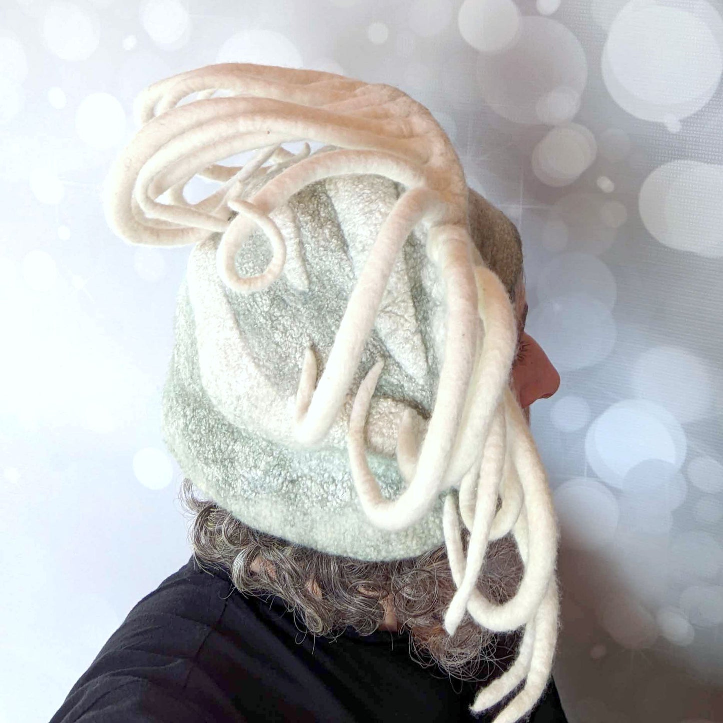 Surreal Sculptural Eye Wearable Art Fantasy Hat - sideview