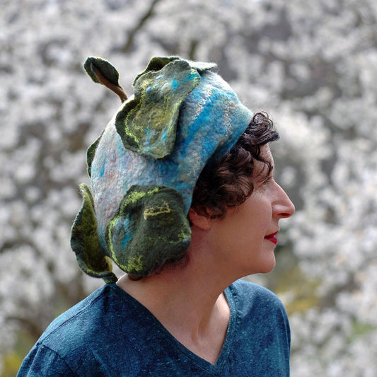 Zany Tree Inspired Wool Beret - outdoors