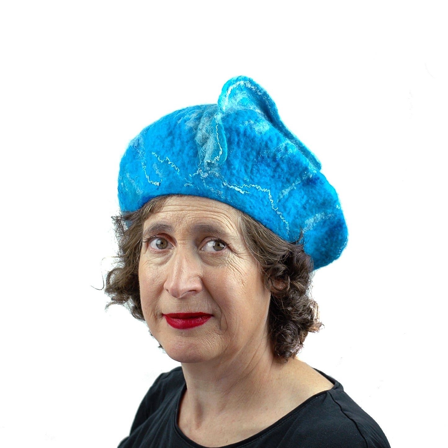 Rust Colored Felted Beret - front view