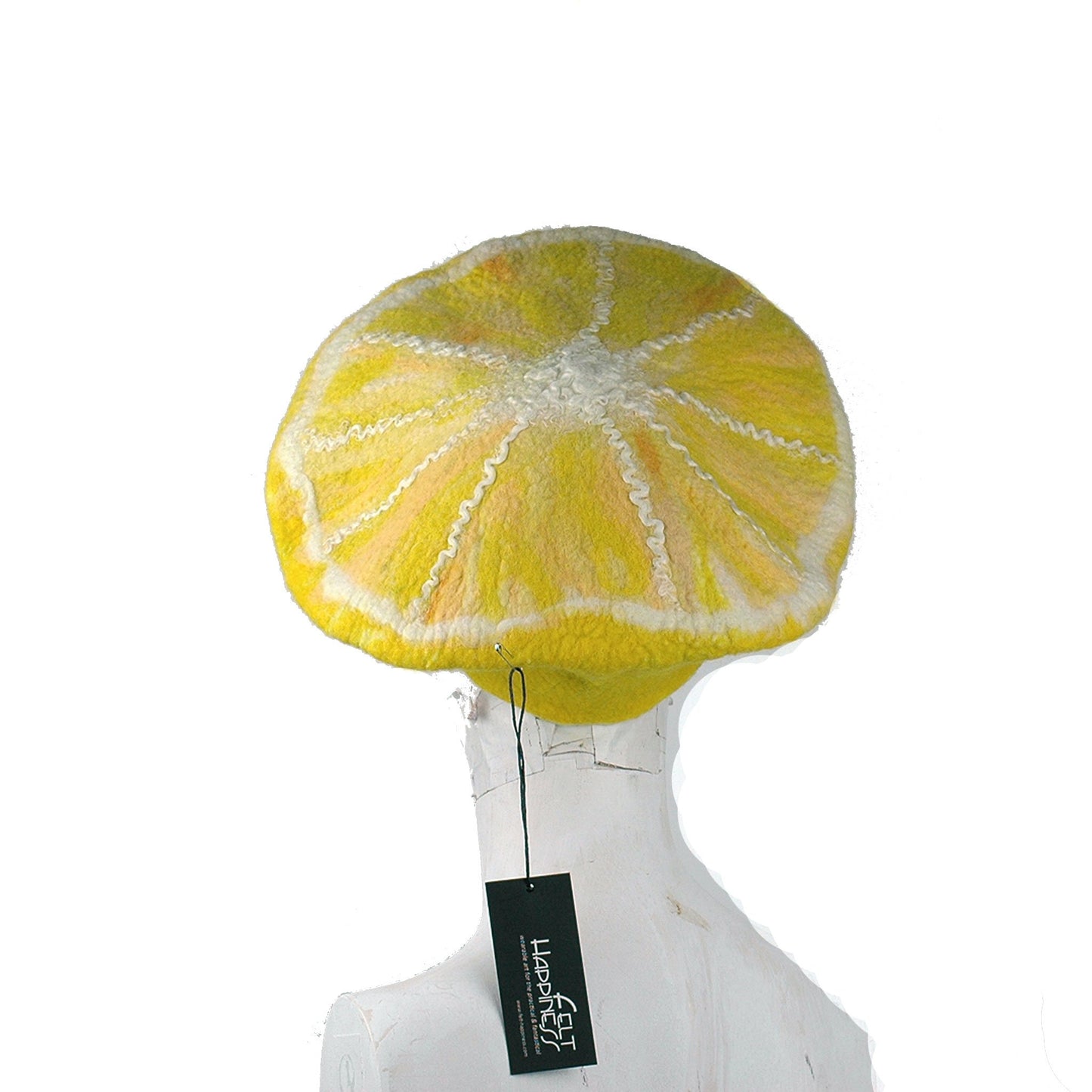 Cheerful Felted Lemon Beret
