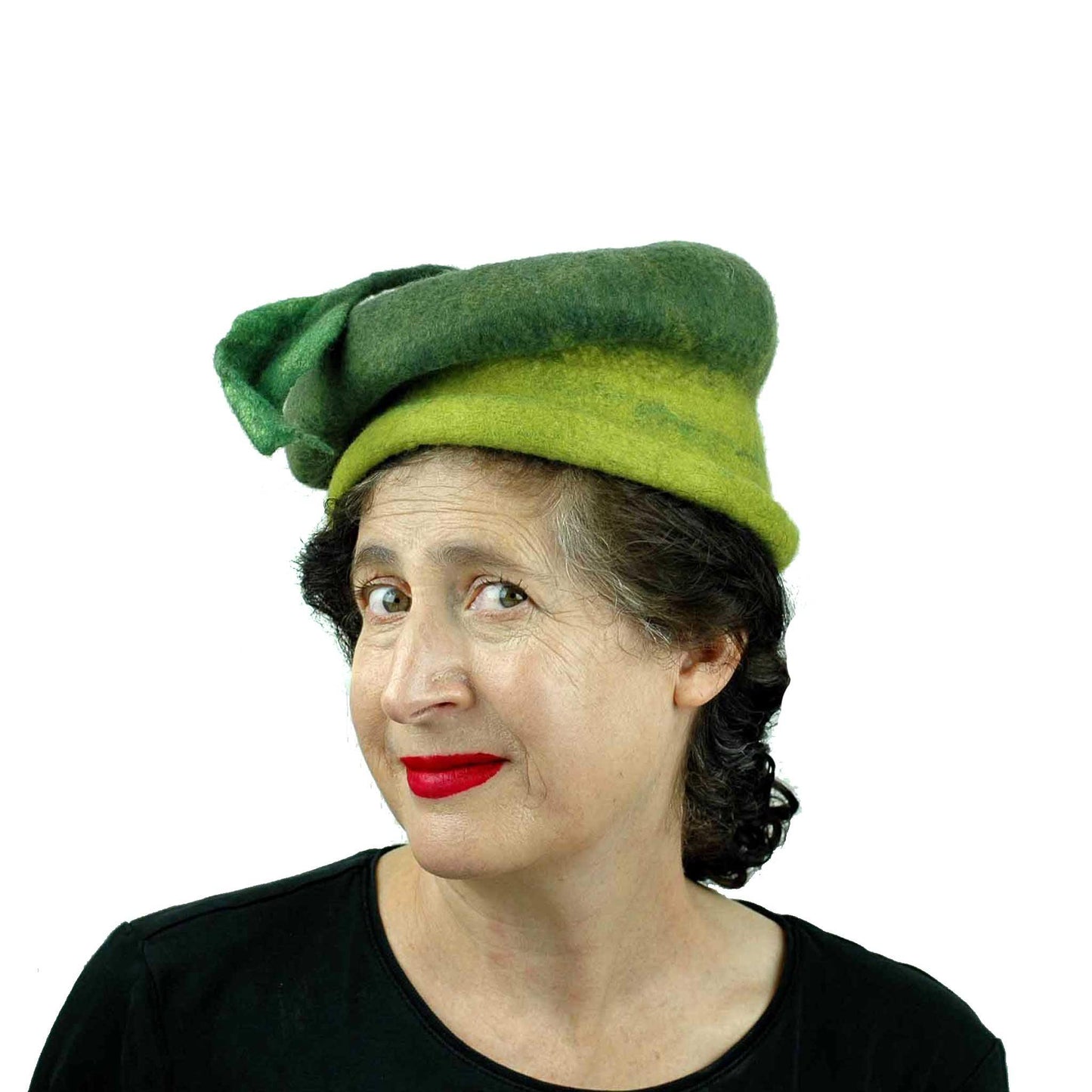 Whimsical Leafy Green Cap Small Size - threequarrters view