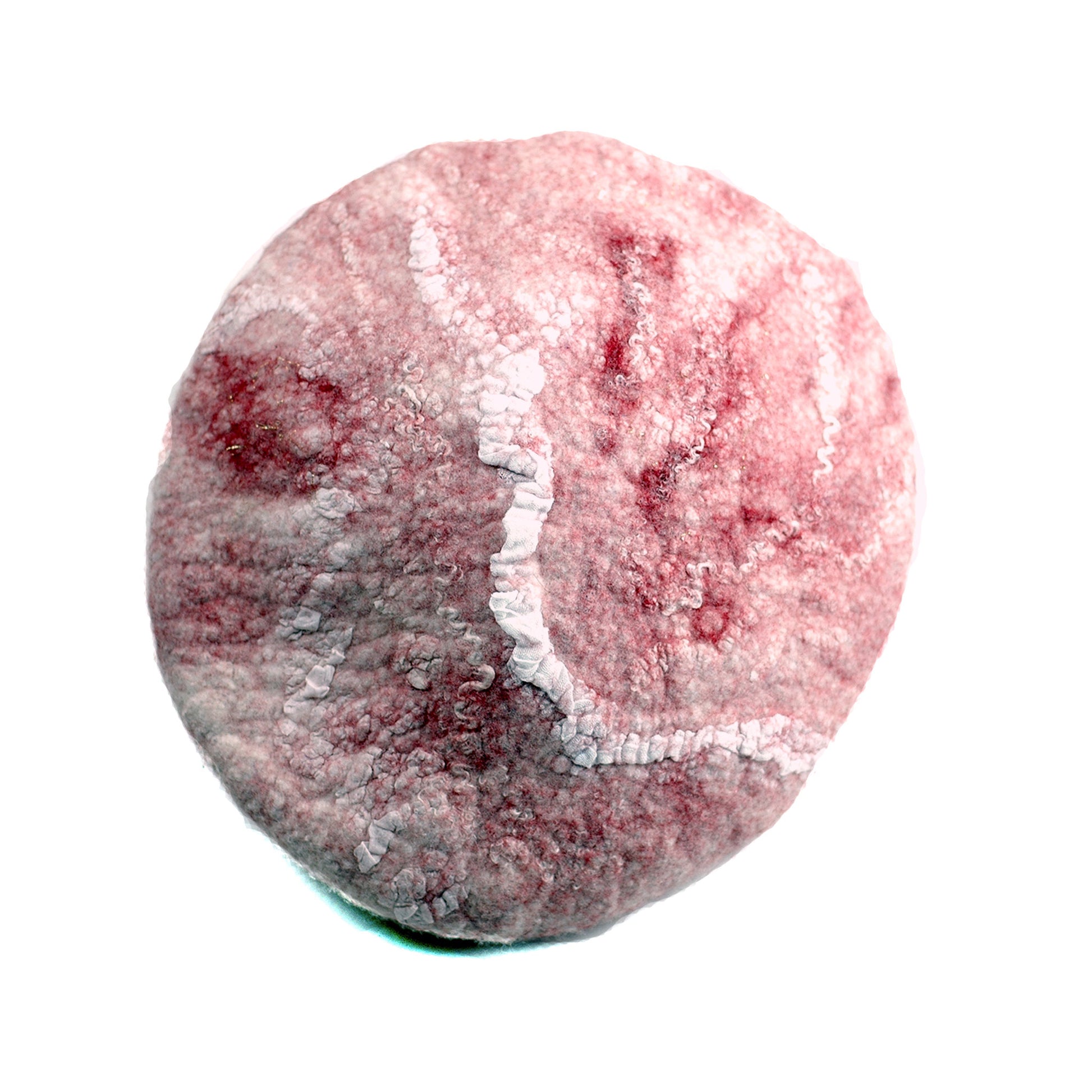 Red and White Beret with Gold Accents -top view