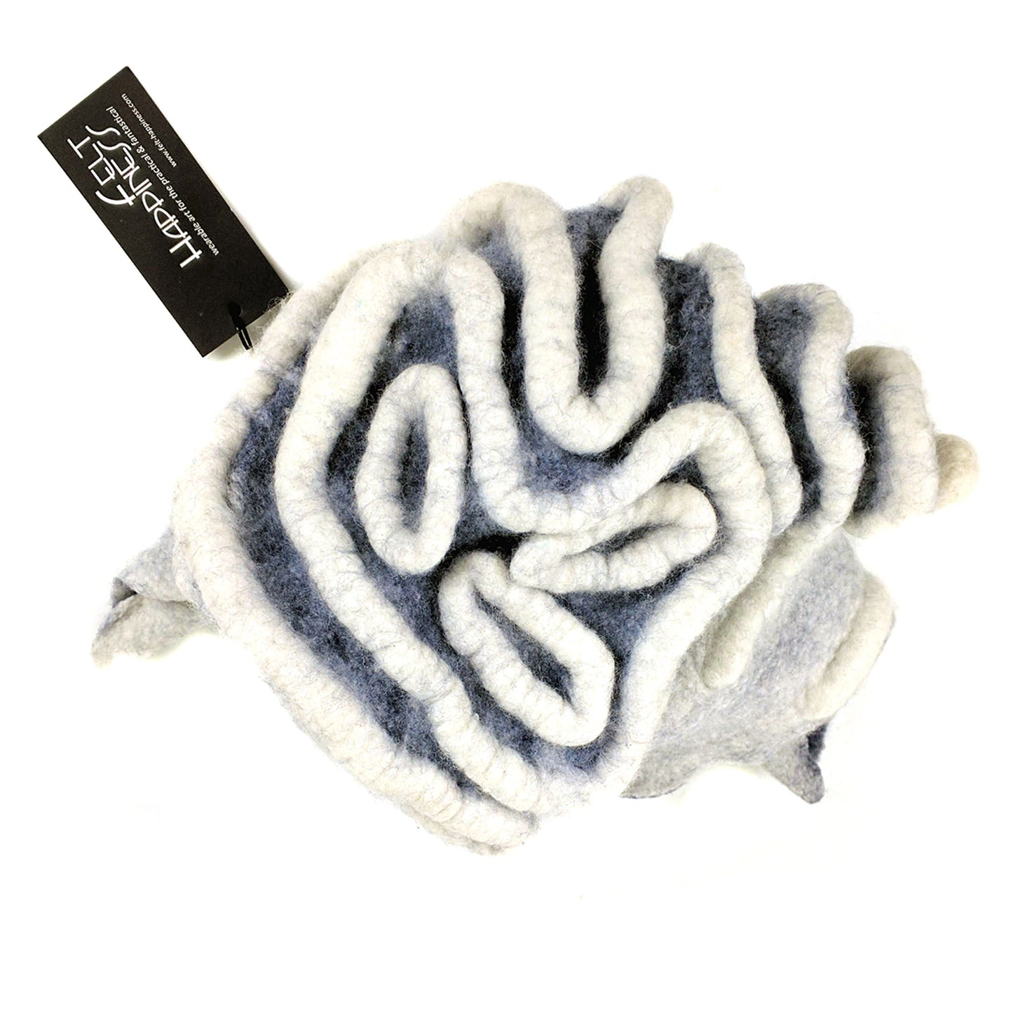 White Surrealistic Brain Hat - top view