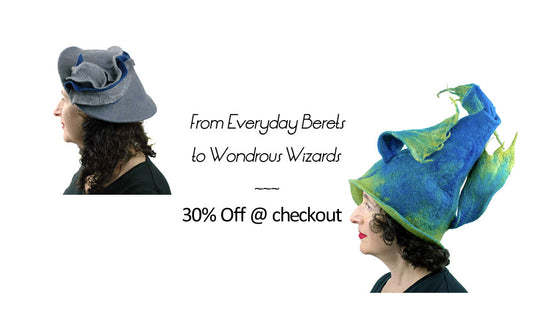 All Hats 30% Off - From Everyday Berets to Wondrous Wizards