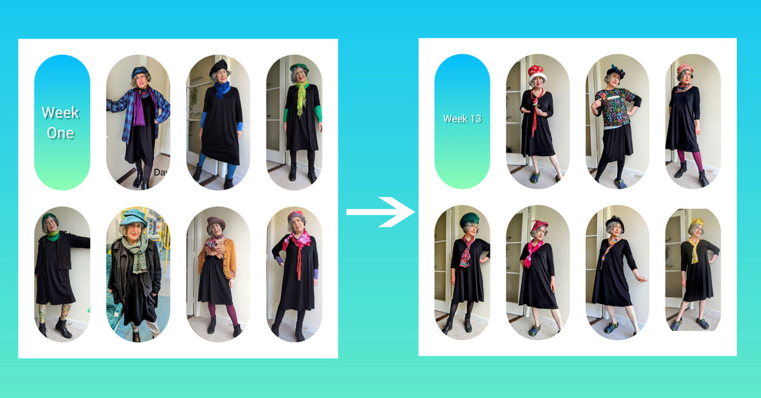 Wearing 1 Dress (and Many Hats) for 100 Plus Days - My WoolAND Challenge
