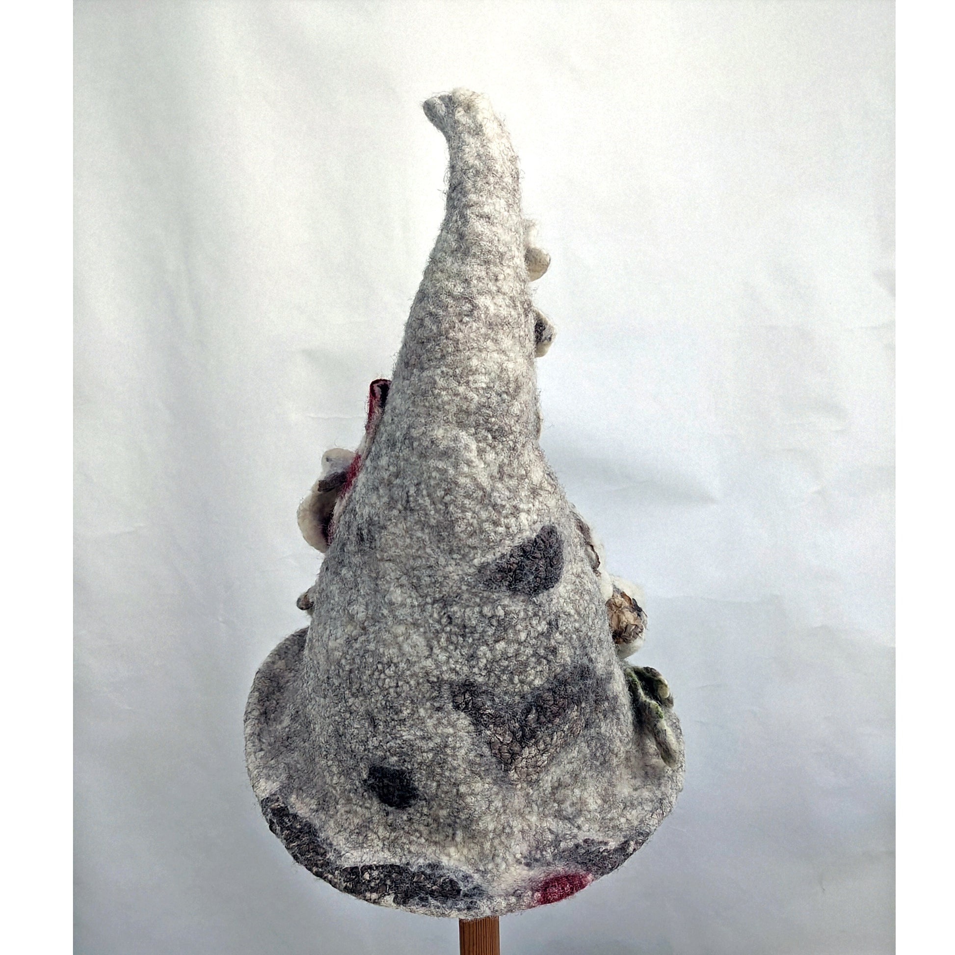 Pointy witch hat with two red and white striped Chimneys - Poolbeg - Dublin Ireland. - Back view
