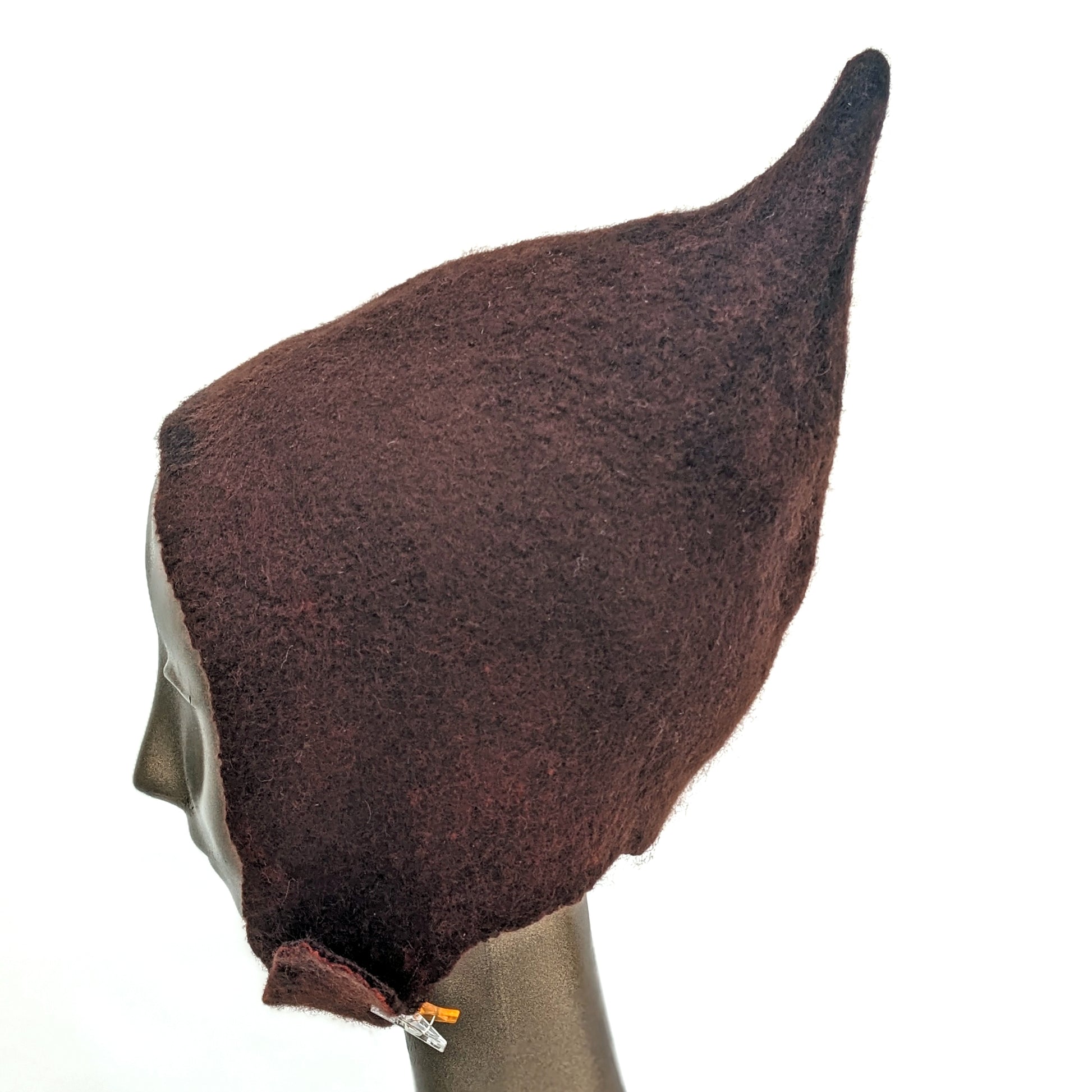 Felted Mushroom Cap - with Pixie Point - side view