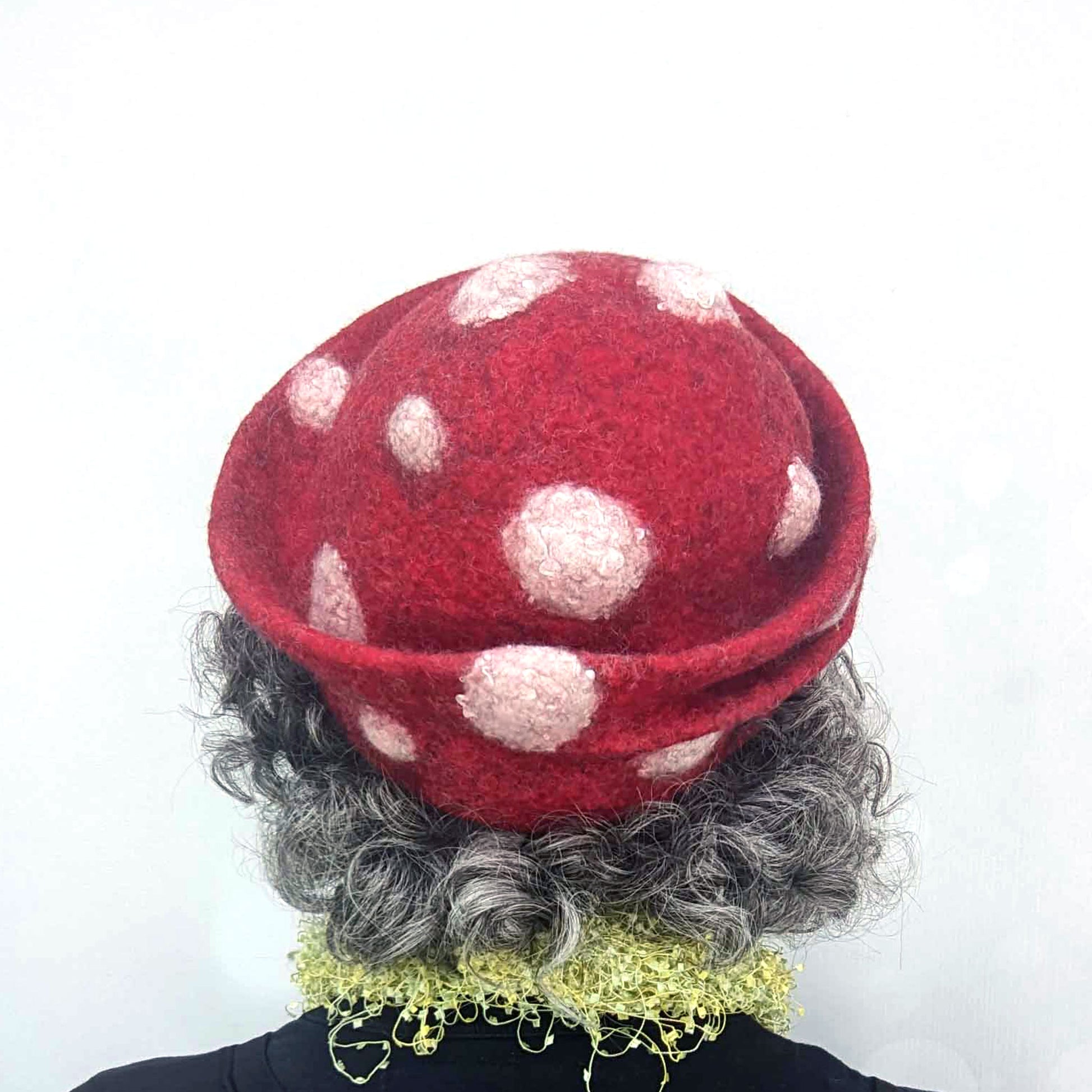 Felted Amanita Mushroom Hat - back view