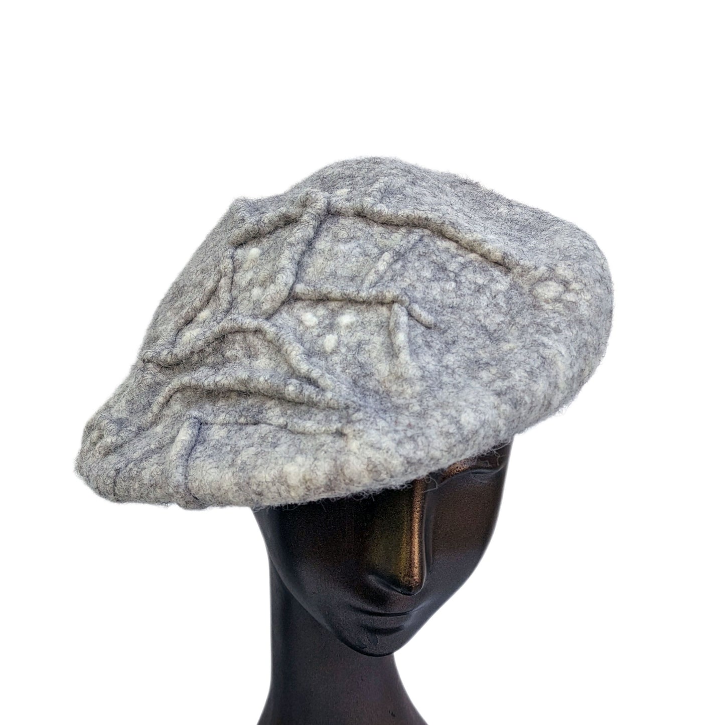 Felted Flat Cap made from Galway Co-op Irish Sheep Wool - front view