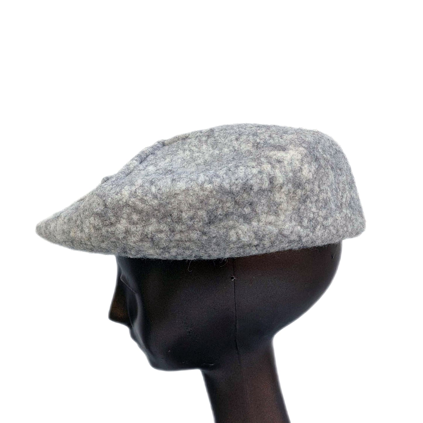 Felted Flat Cap made from Galway Co-op Irish Sheep Wool - side view