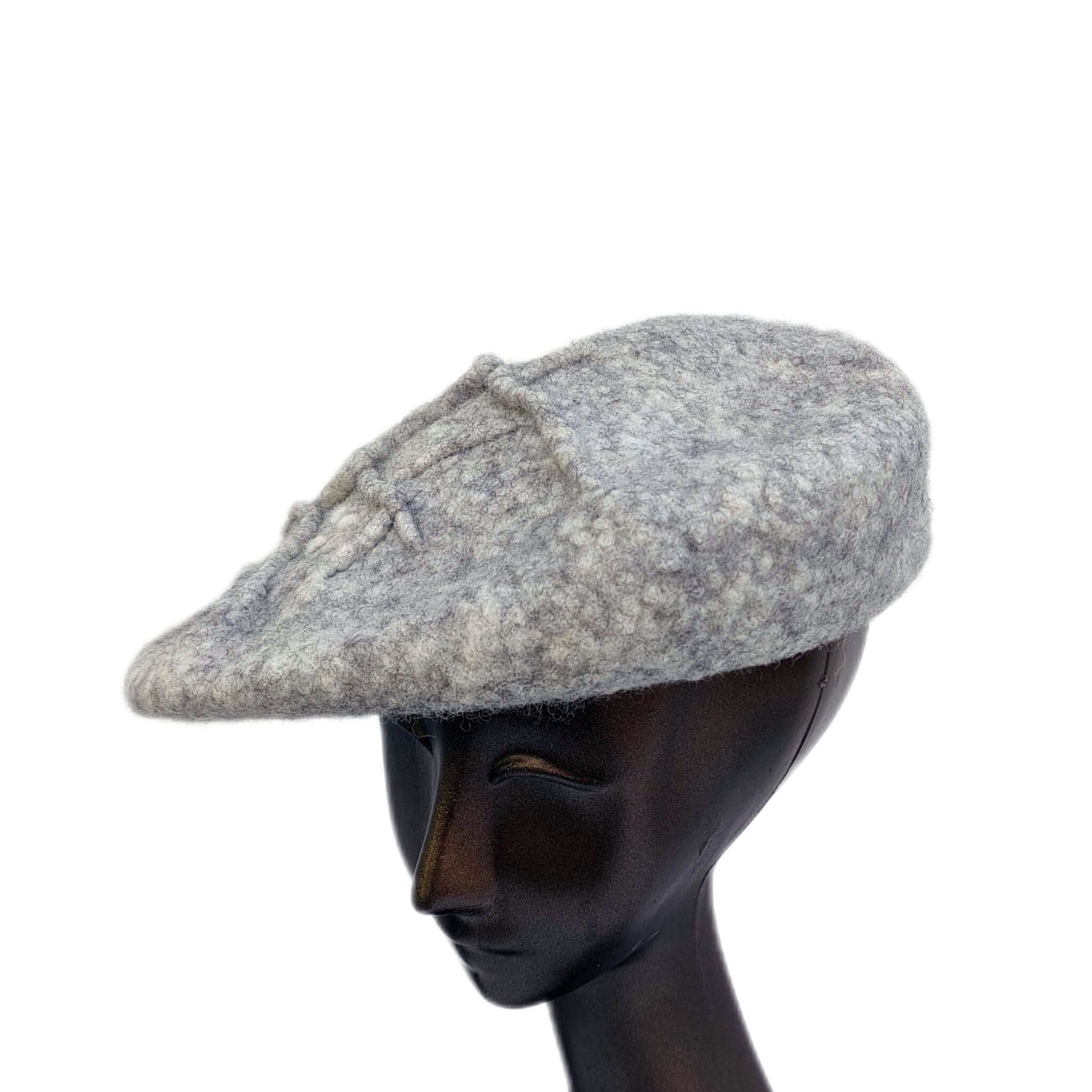 Felted Flat Cap made from Galway Co-op Irish Sheep Wool- threequarters view